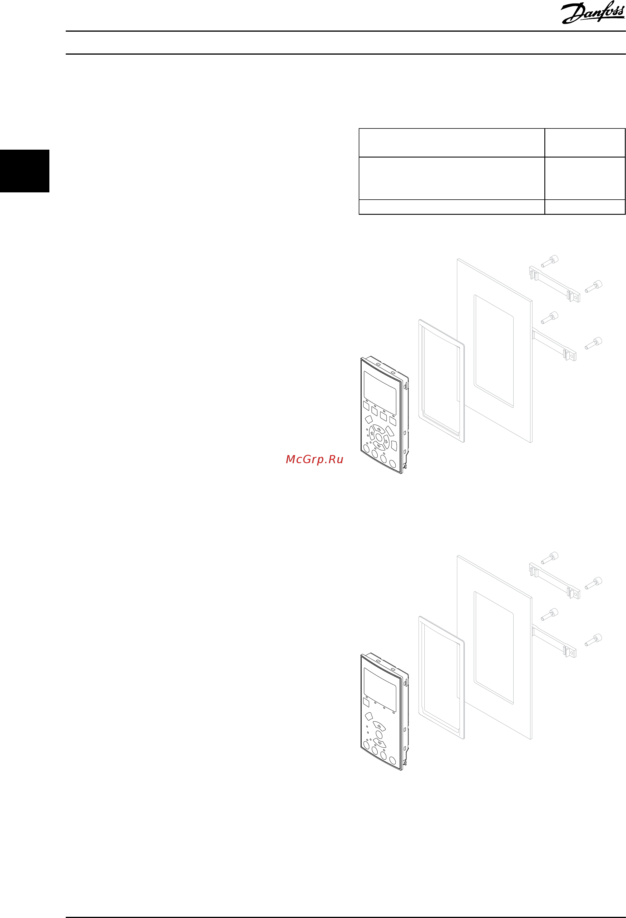 Danfoss VLT HVAC Drive FC-102P30KT2 [76/254] Комплект для дистанционного монтажа lcp