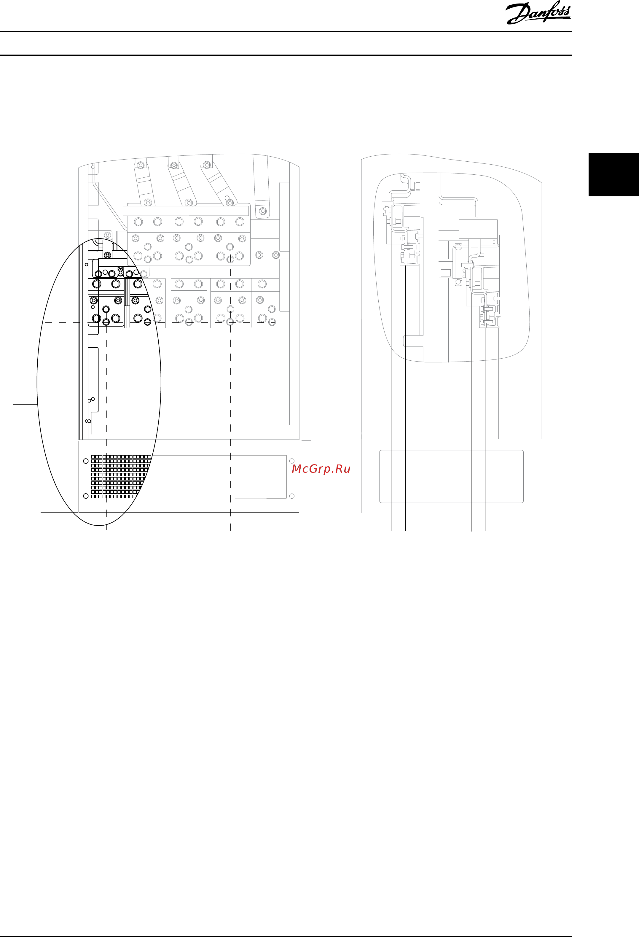 Danfoss VLT HVAC Drive FC-102P45KT4 [19/146] Расположение клемм корпуса e