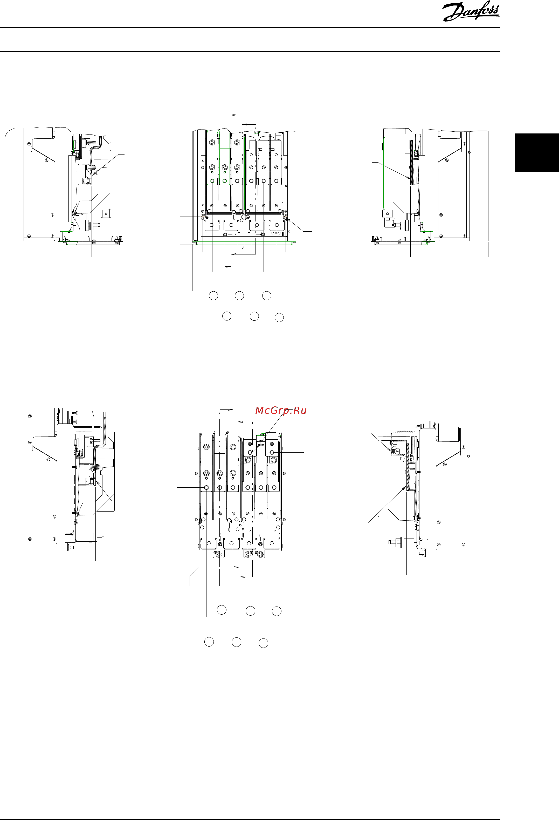 Danfoss VLT HVAC Drive FC-102P1K5T2 [21/100] Расположение клемм d1h d4h