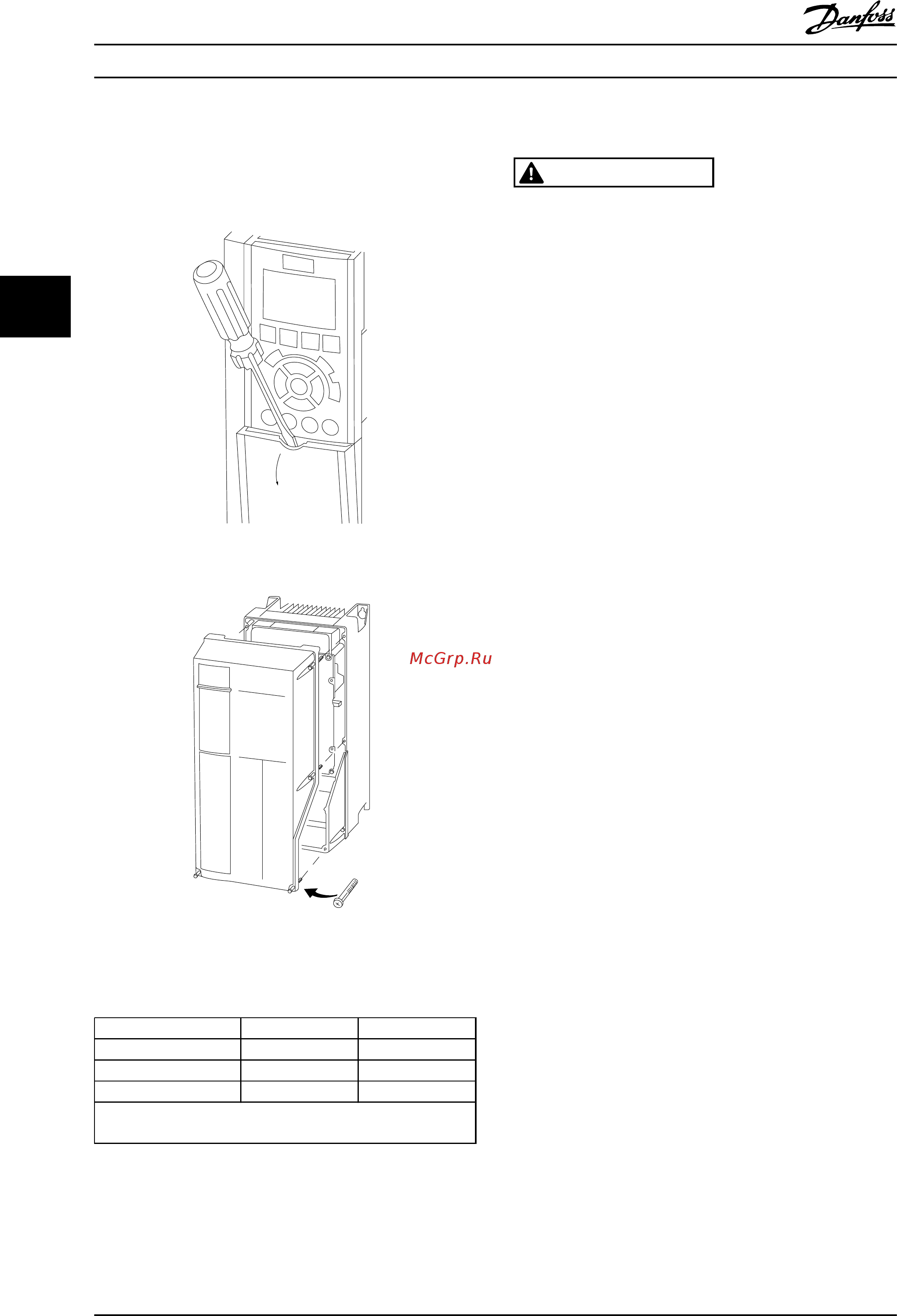 Danfoss VLT HVAC Drive FC-102P75KT4 [18/92] Внимание