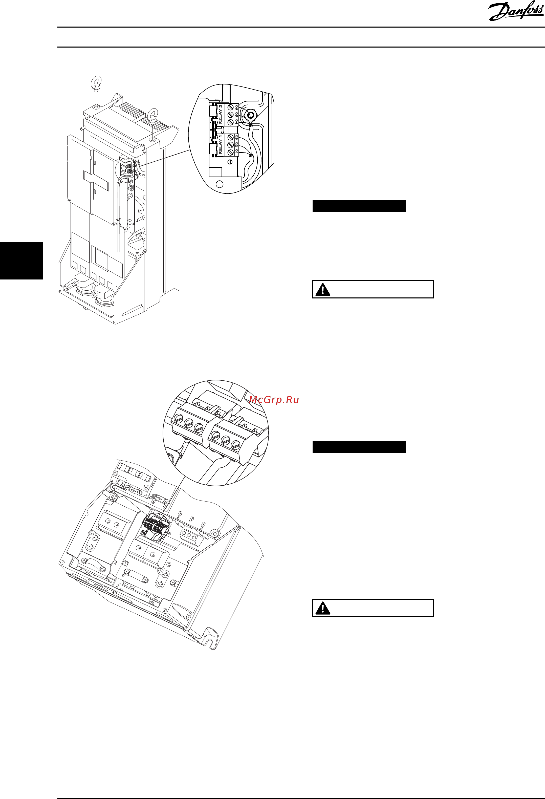Danfoss VLT HVAC Drive FC-102P250T4 [112/220] Внимание