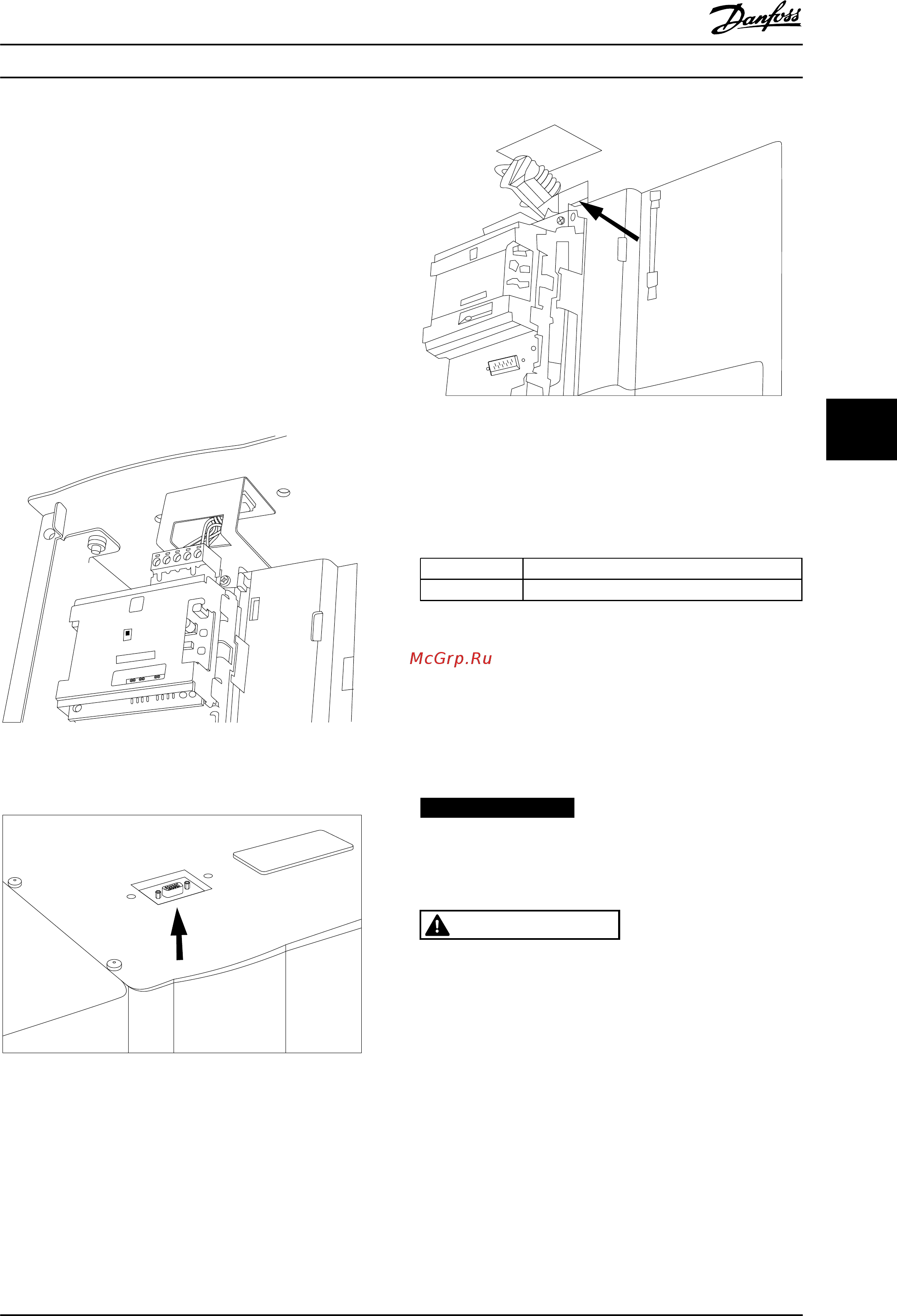Danfoss VLT HVAC Drive FC-102P18KT4 [127/220] Внимание