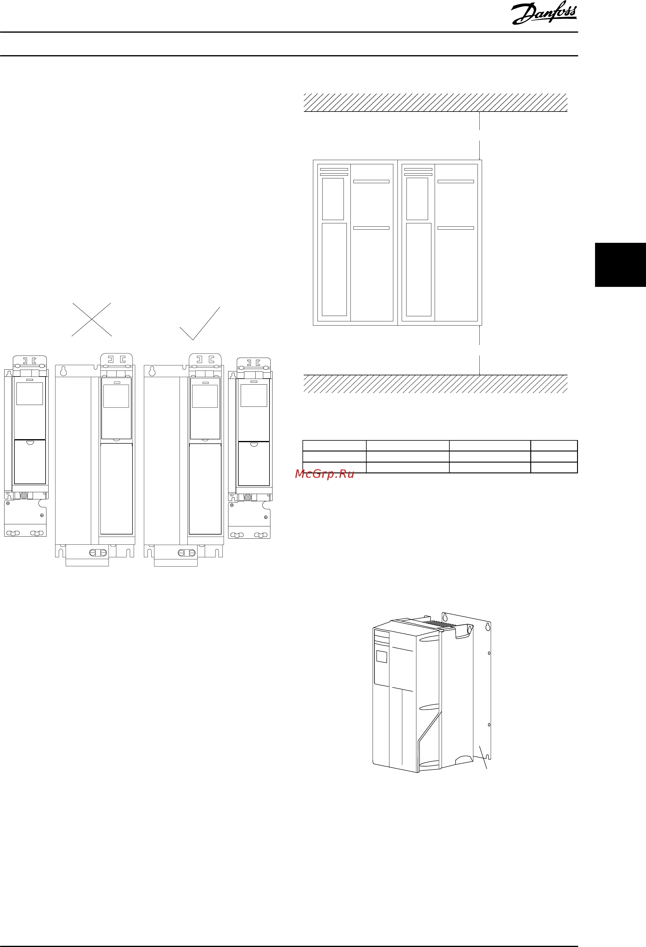 Danfoss VLT HVAC Drive FC-102P18KT4 [97/220] Механический монтаж