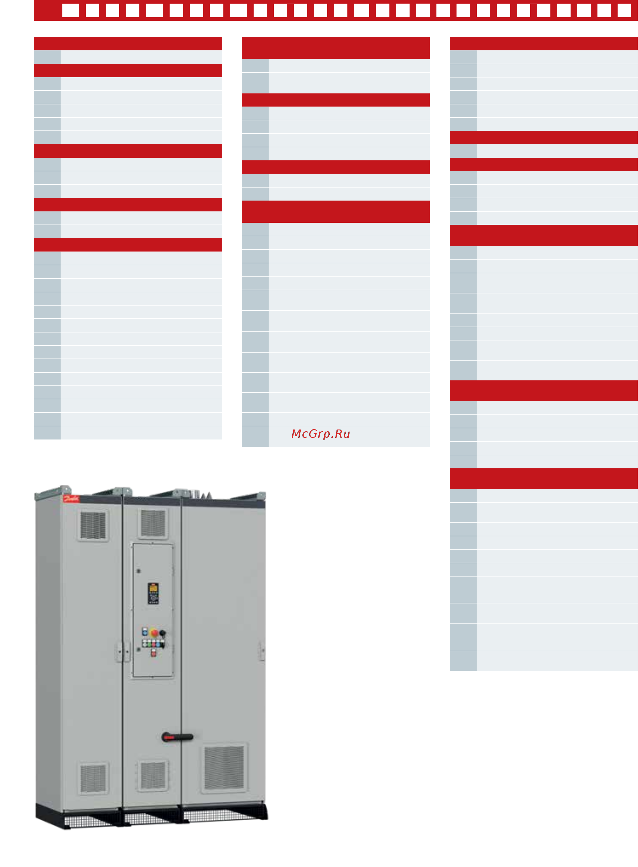 Danfoss VLT Automation Drive FC-301P18KT4 [54/72] Коды типа для заказа корпусов шкафного типа d e и f