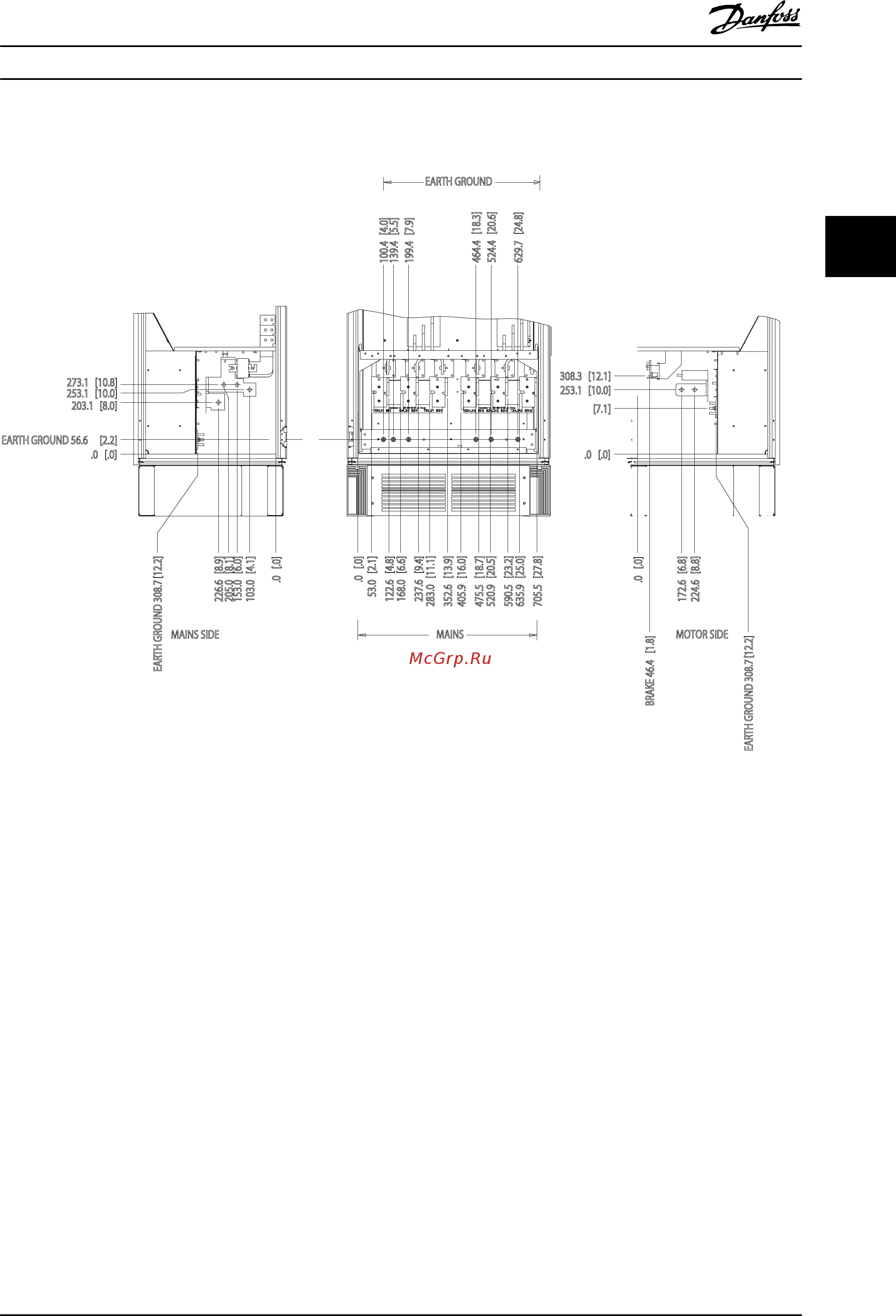 Danfoss VLT Automation Drive FC-302PK37T2 [27/106] Выпрямитель размеры корпусов f14 и f15