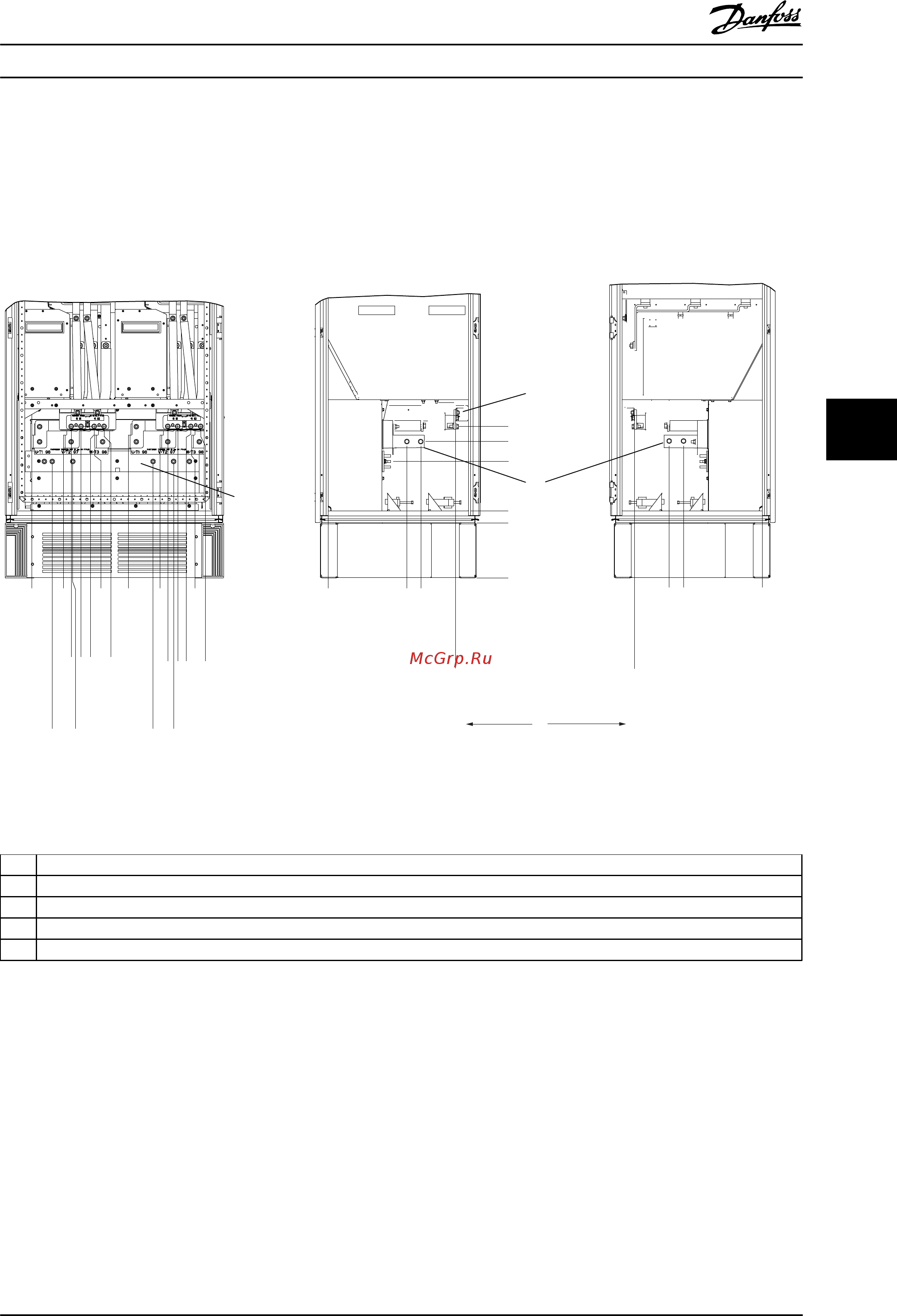 Danfoss VLT Automation Drive FC-302P800T5 [165/306] Расположение клемм типоразмер f