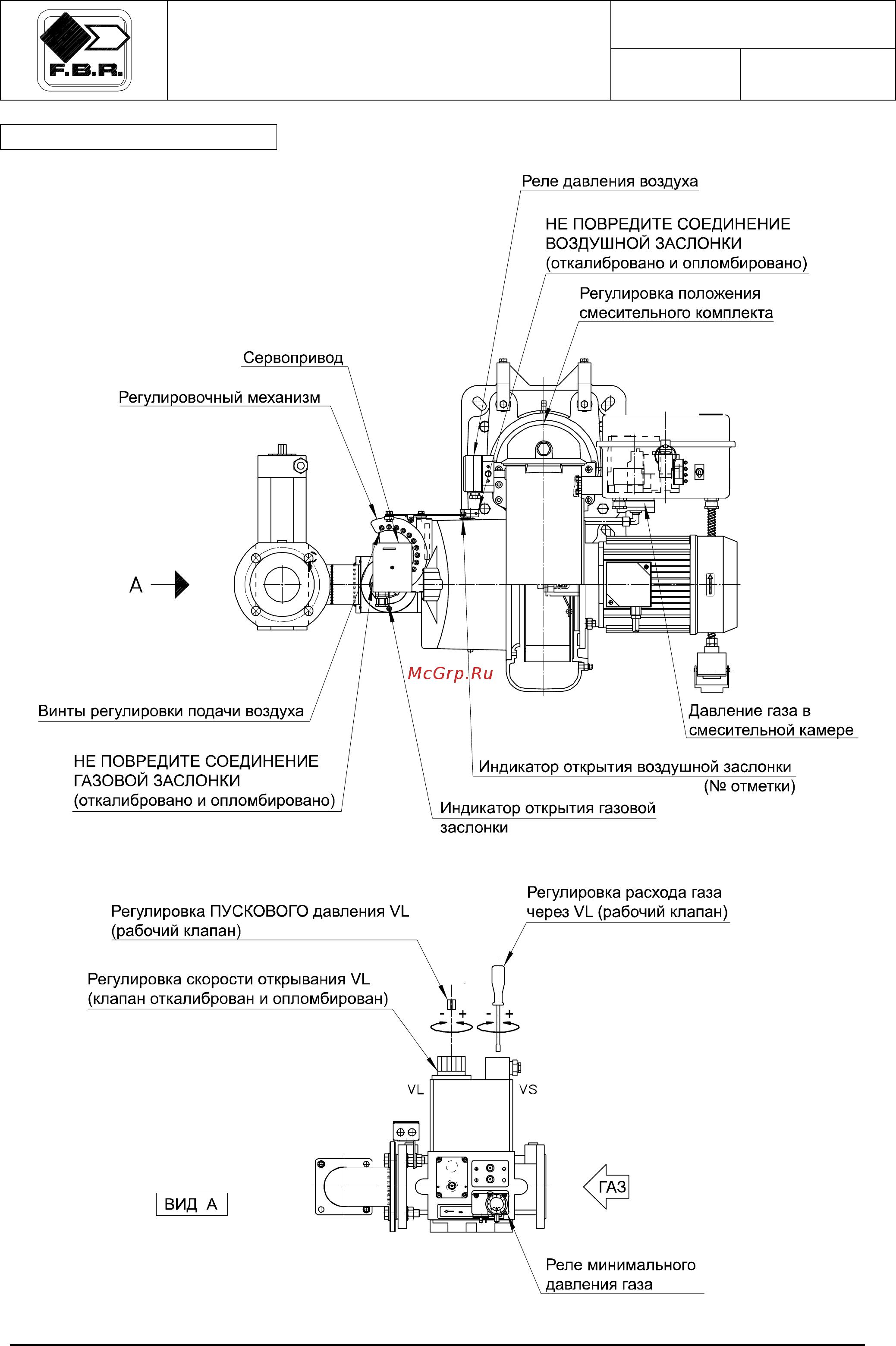 F.B.R. GAS P 100/M CE TL + R. CE-CT D1