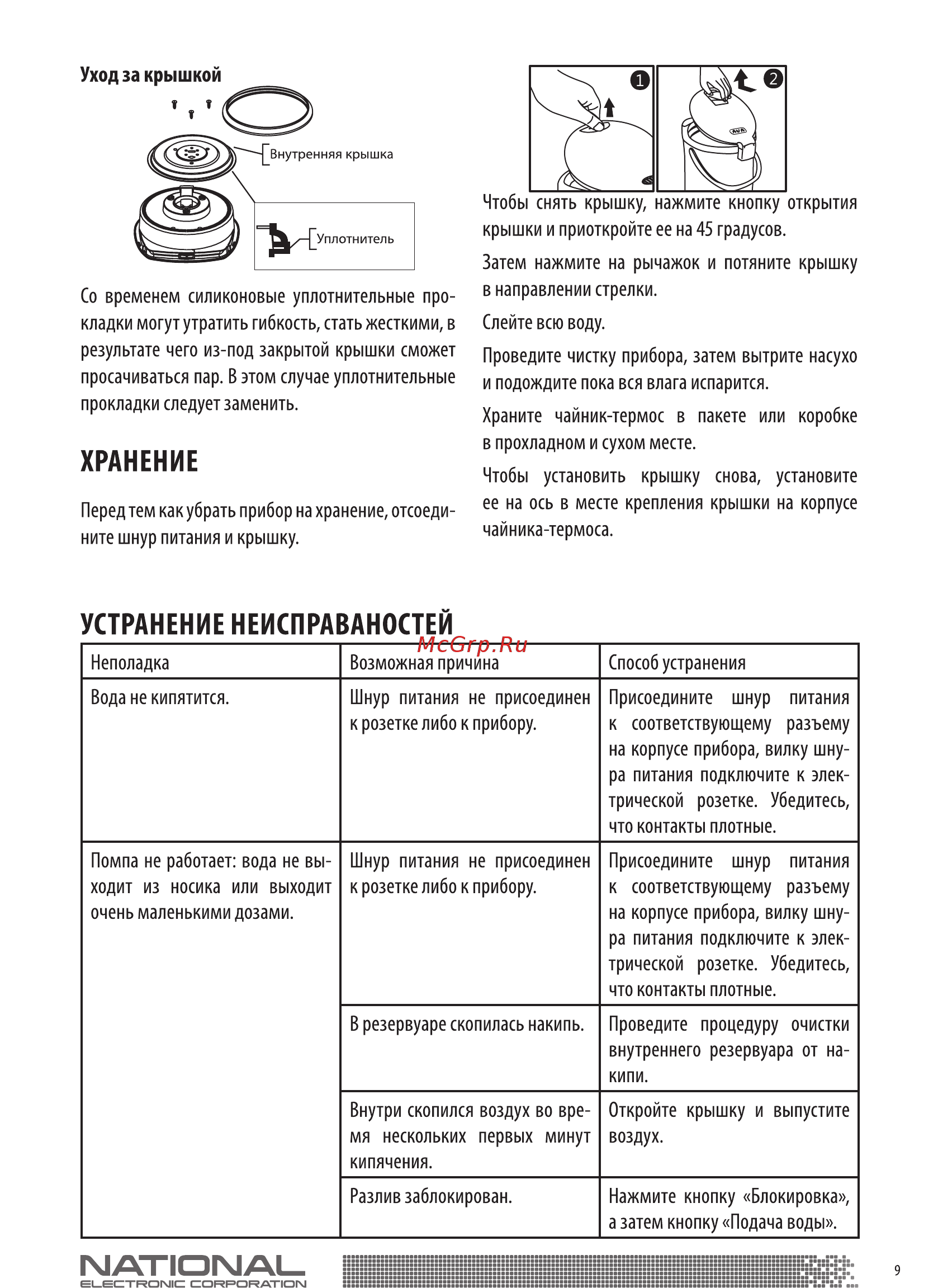 NATIONAL NK-TP5030 Инструкция по эксплуатации онлайн [9/12] 457687