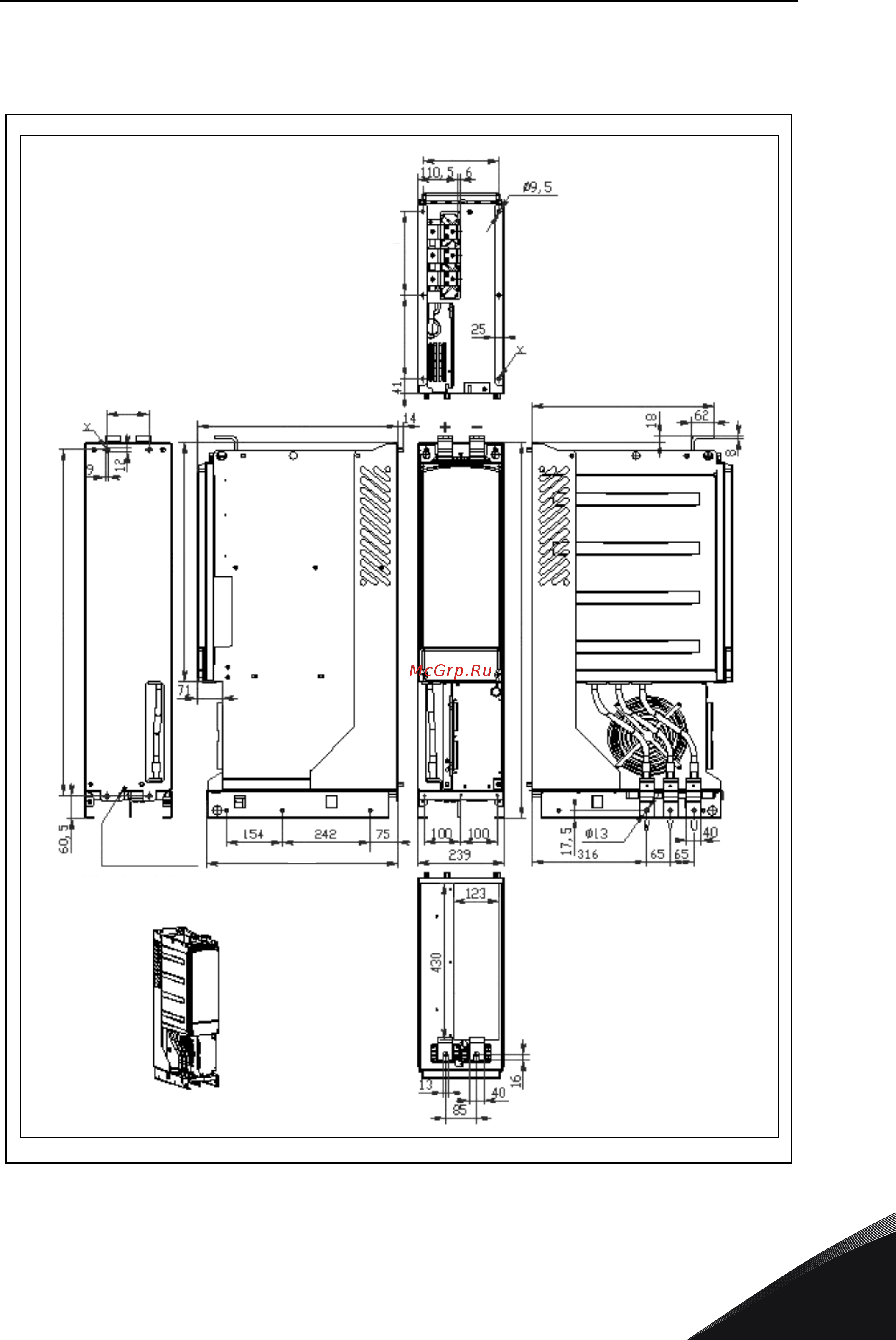 Vacon NXP 0048 2A2H1SSS [117/127] Рис 78 габариты fi10
