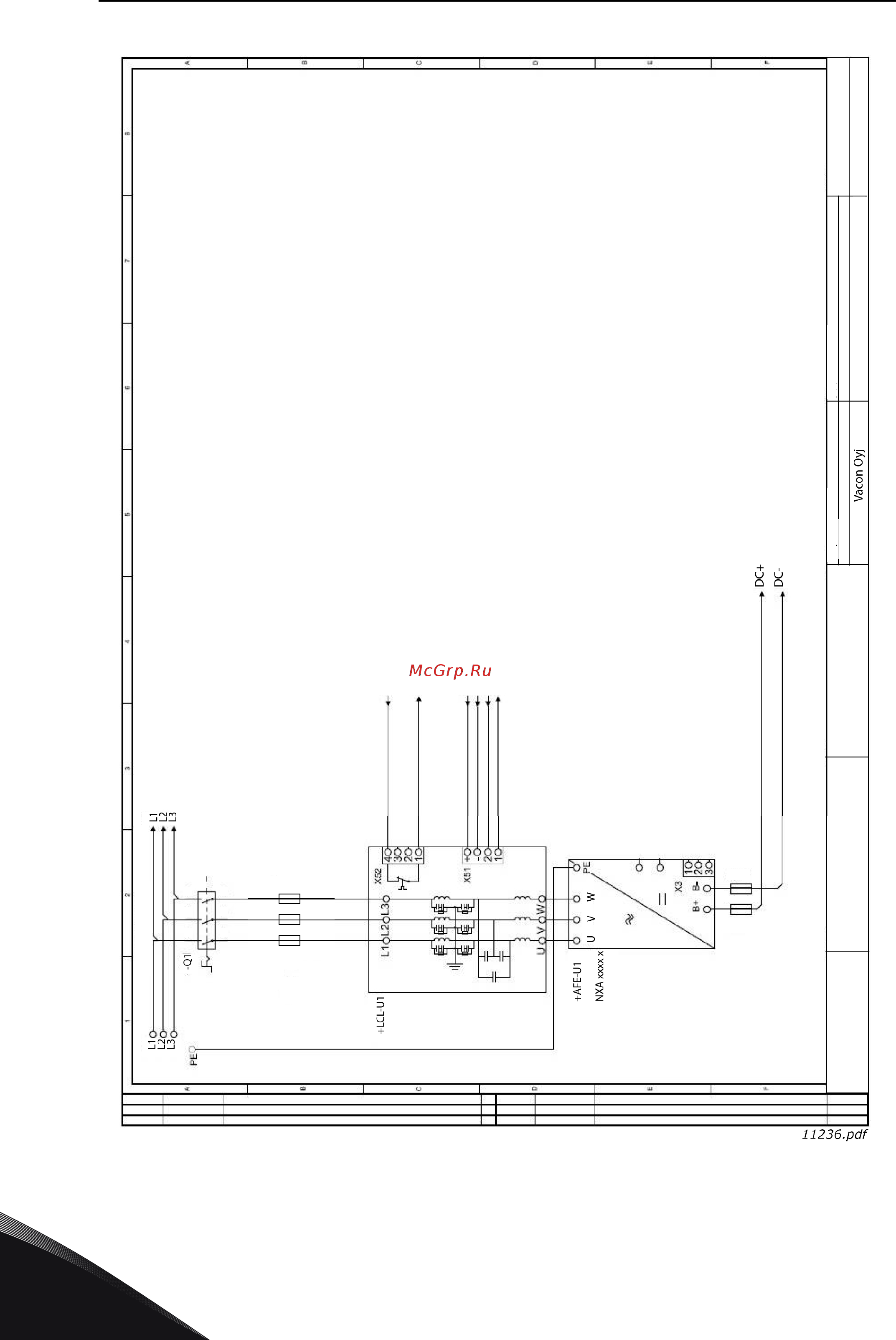 Vacon NXP 0048 2A2H1SSS [124/127] Рис 85 принципиальная схема для фильтра lcl без встроенного источника питания dc dc
