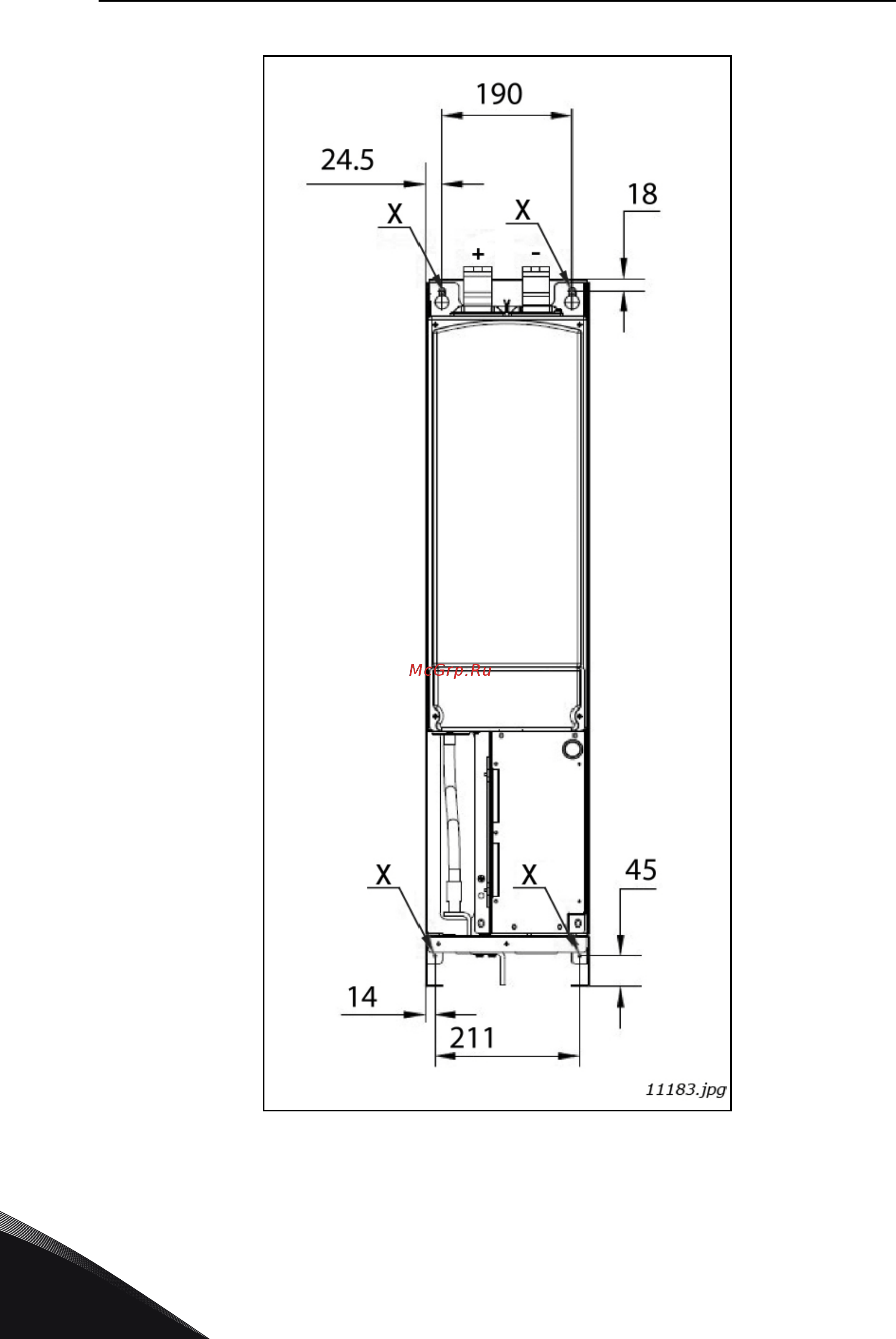 Vacon NXP 0048 2A2H1SSS [56/127] Рис 24 точки крепления устройства afe fi10