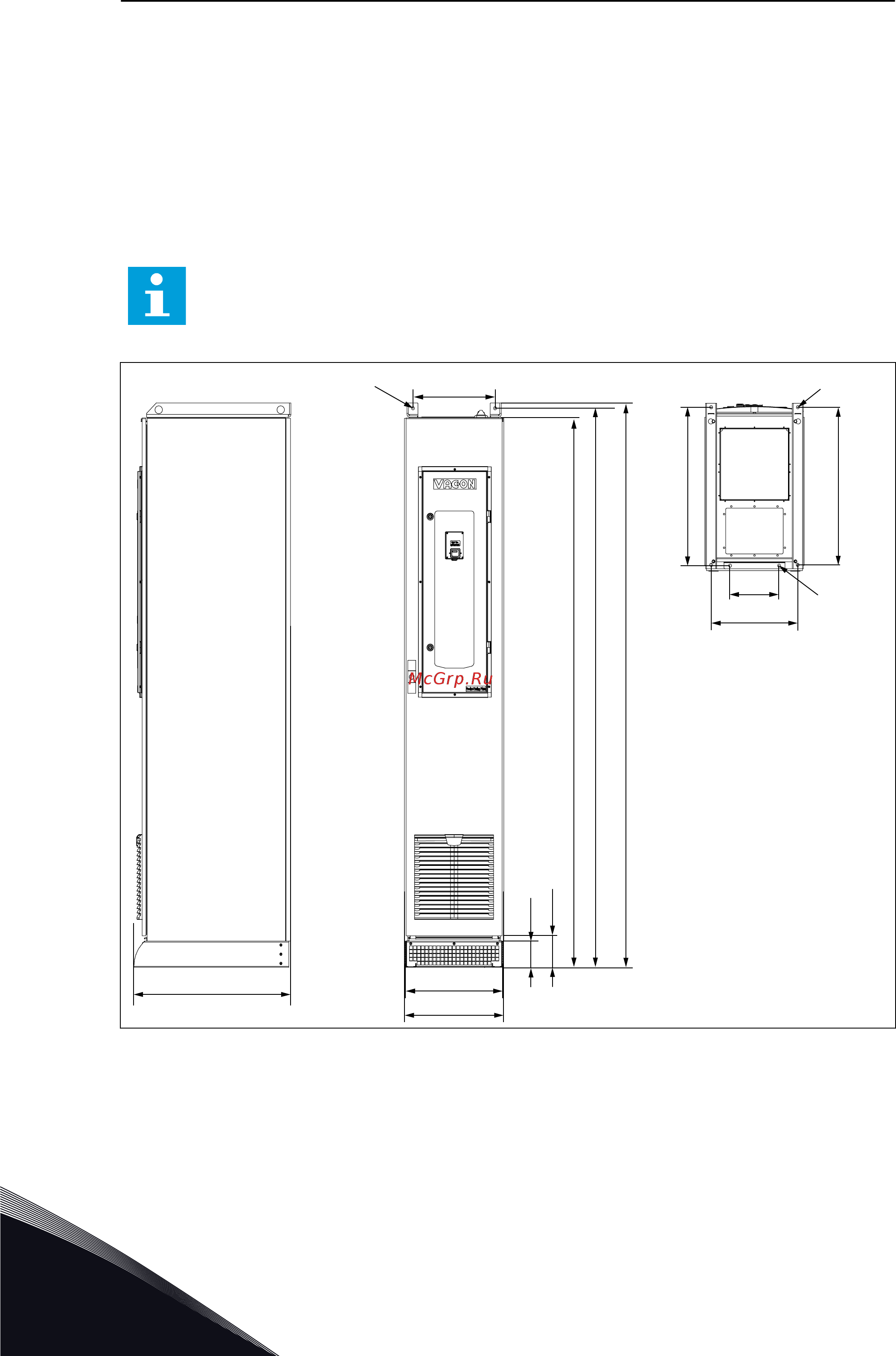 Vacon VACON0100-3L-0170-5-FLOW [20/136] Габаритные размеры шкафа iec