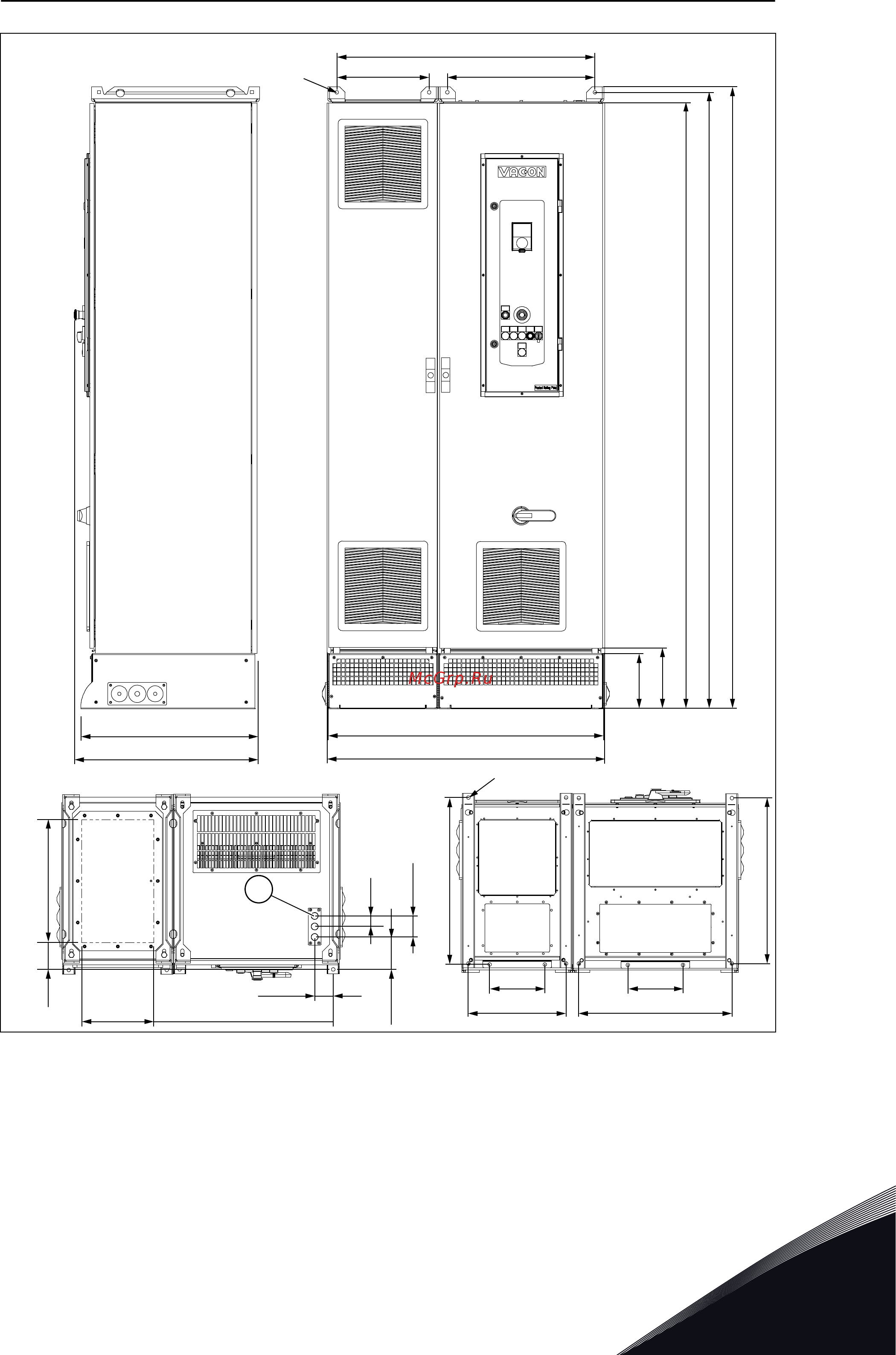 Vacon VACON0100-3L-0310-5-FLOW+IP00 [31/136] A отверстие трубы прокладки кабелей ø 22 мм 3 шт
