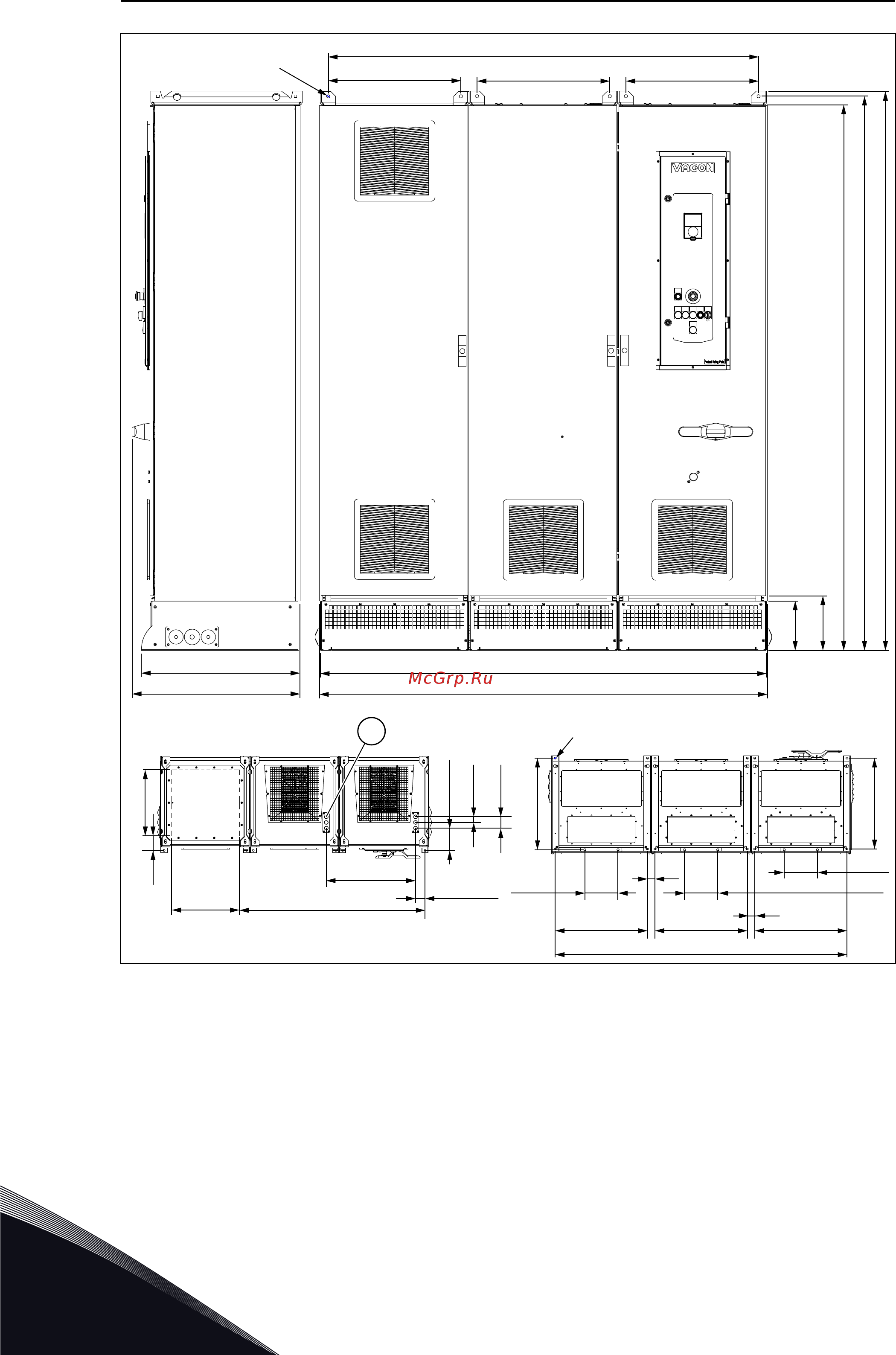 Vacon VACON0100-3L-0261-5-FLOW+IP00 [32/136] A отверстие трубы прокладки кабелей ø 22 мм 6 шт
