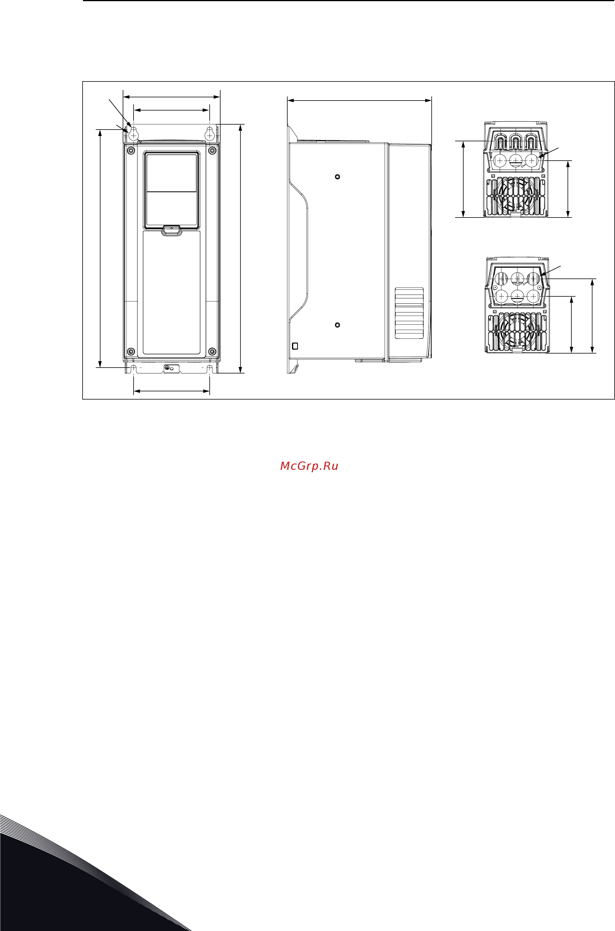 Vacon VACON0100-3L-0140-5-FLOW+IP54 [32/164] Габариты для настенного монтажа северная америка