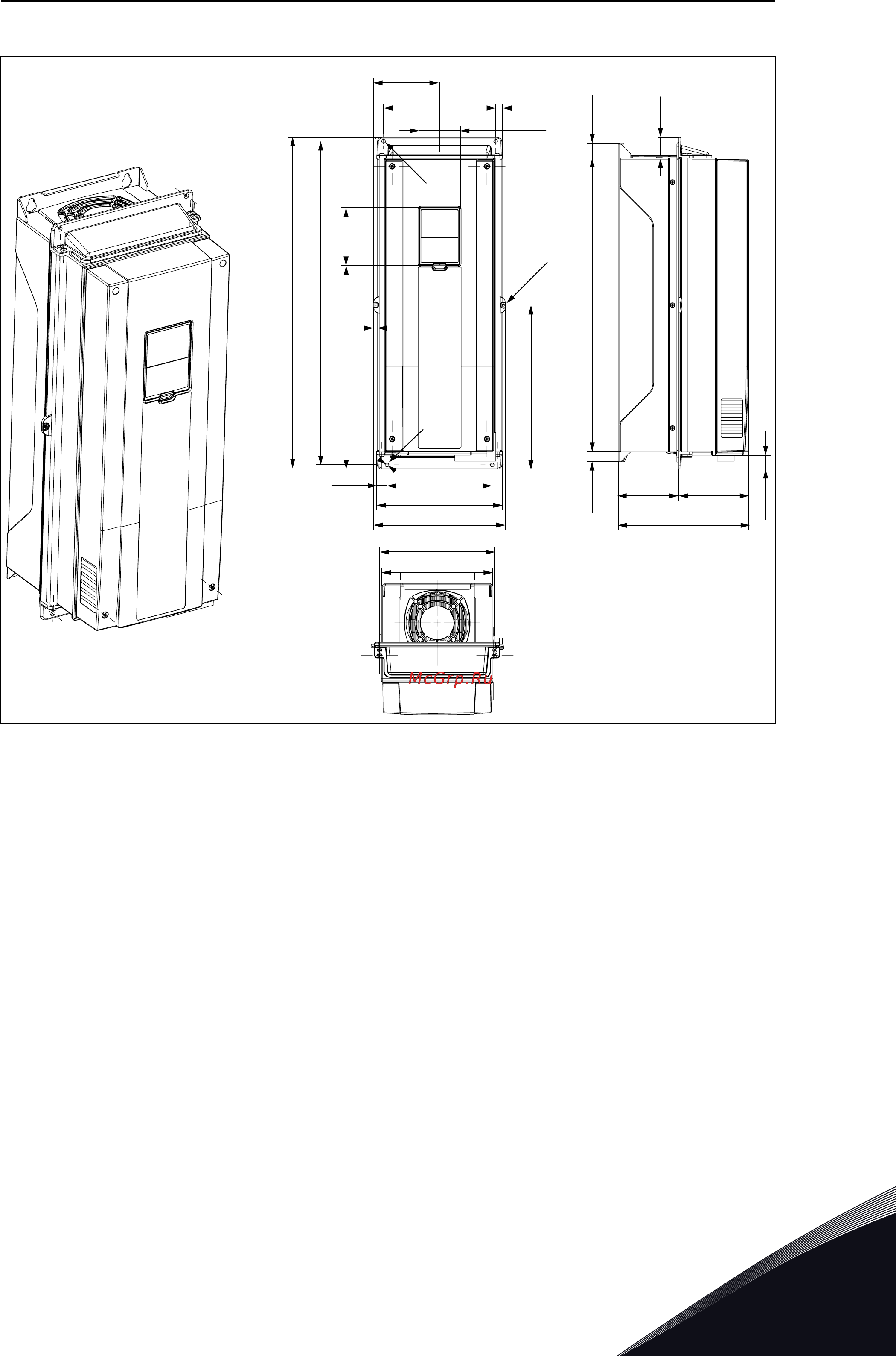 Vacon VACON0100-3L-0016-5-FLOW+IP54 [51/164] Монтаж mr6 с использованием фланца северная америка