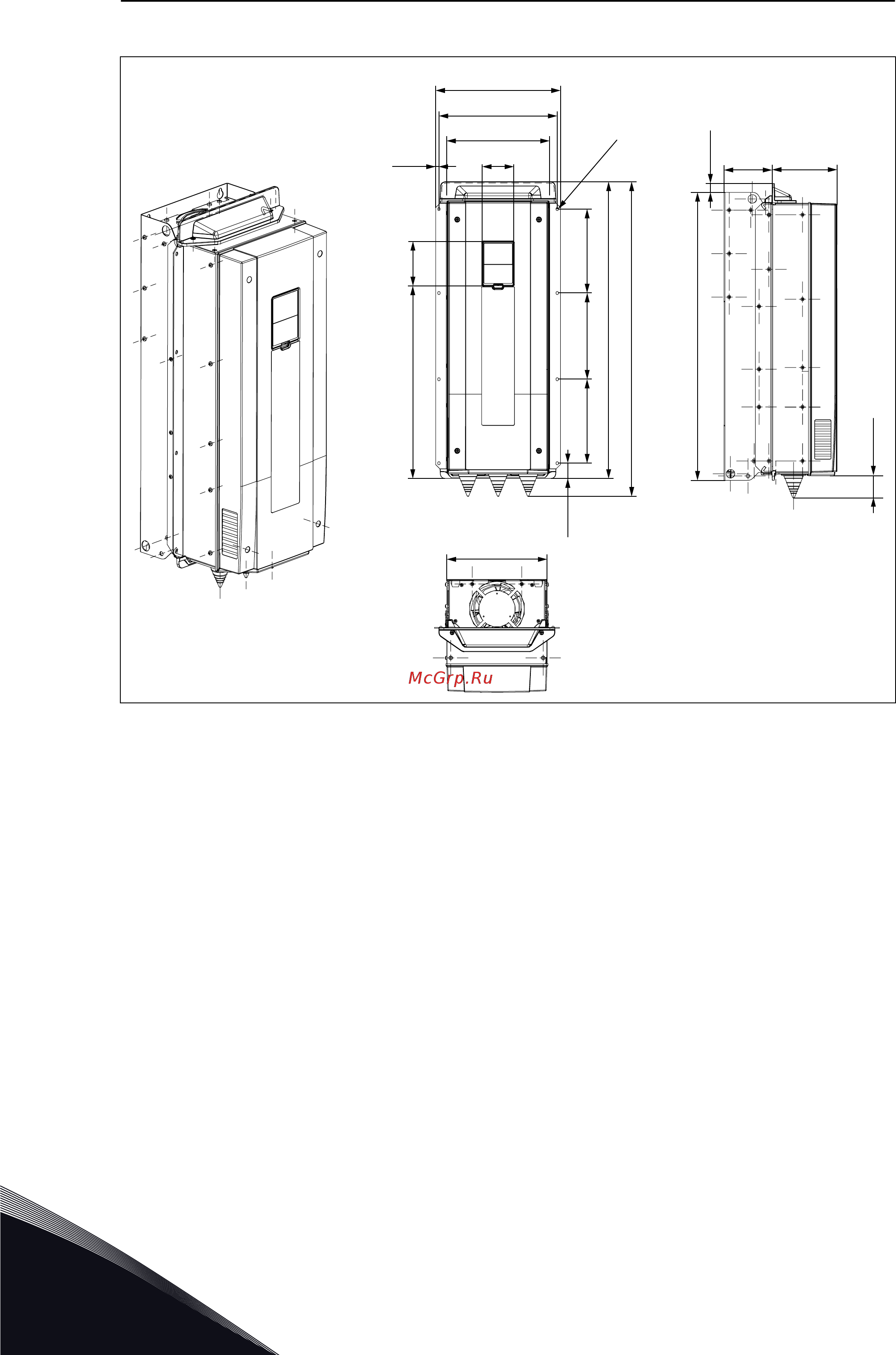 Vacon VACON0100-3L-0140-5-FLOW+IP54 [52/164] Монтаж mr7 с использованием фланца северная америка