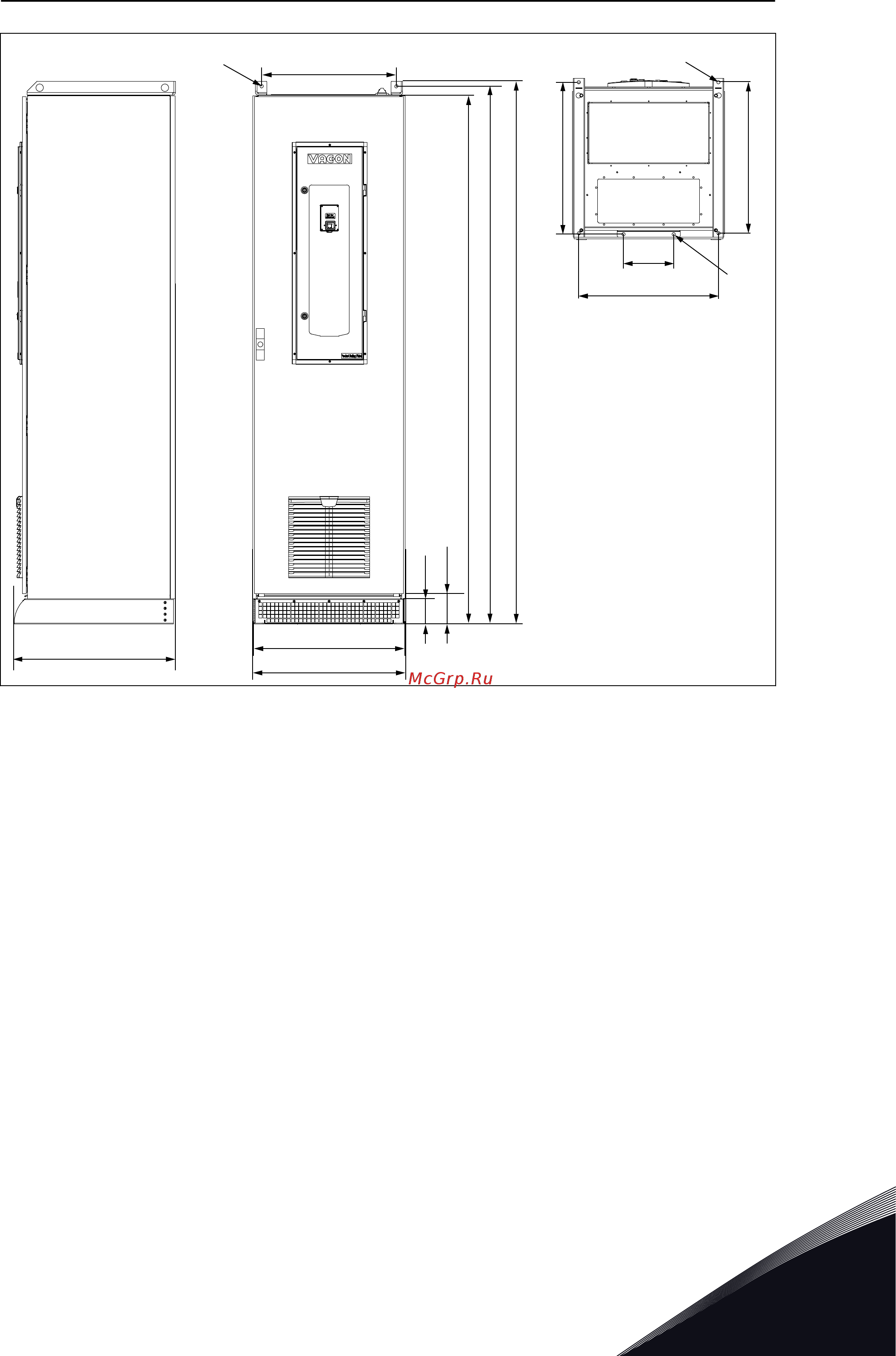 Vacon VACON0100-3L-0105-2 [23/142] Рис 4 габариты шкафа по умолчанию mr9 и mr10 мм iec