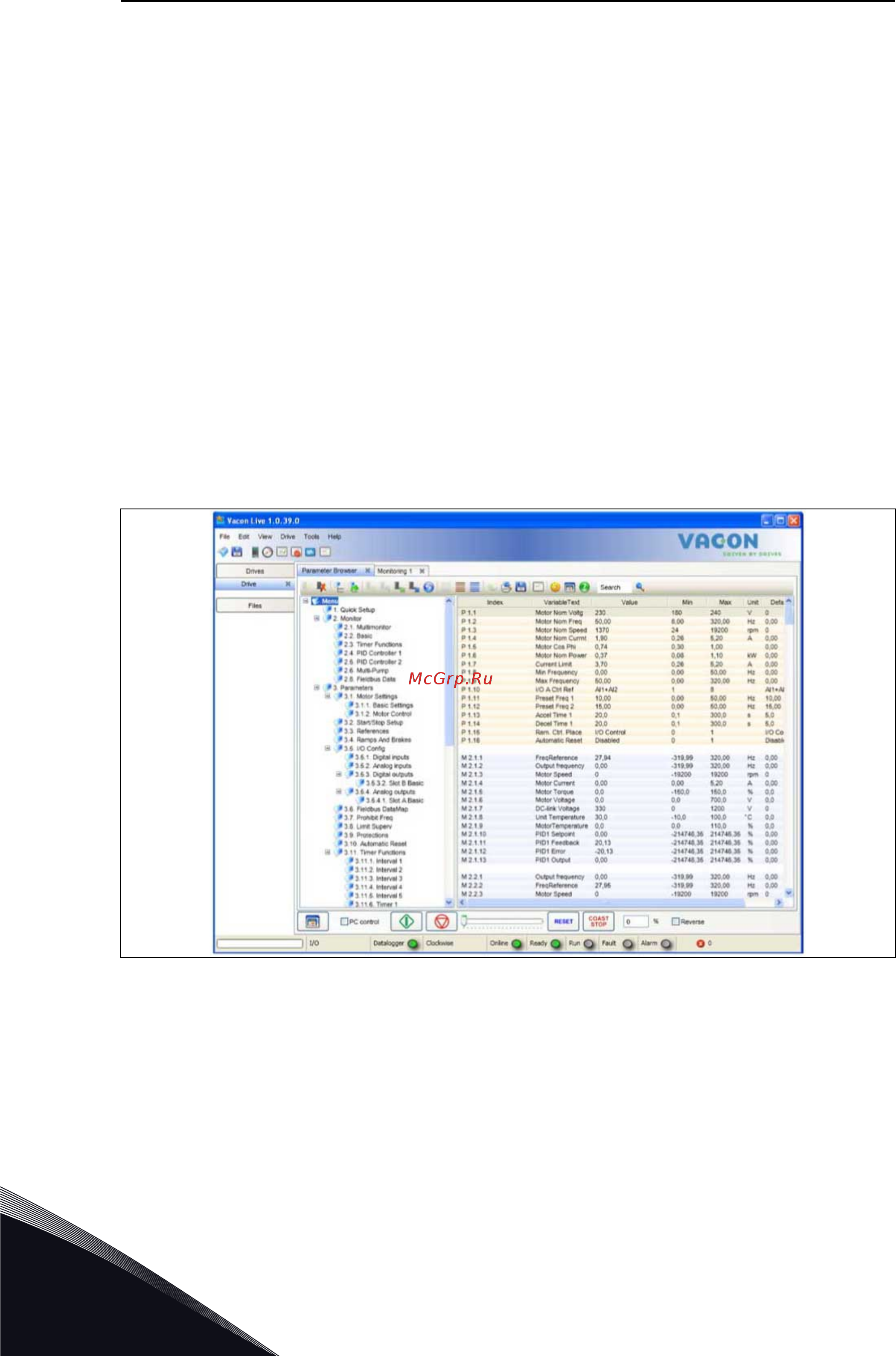Vacon VACON0100-3L-0088-2 [110/392] Программа vacon live