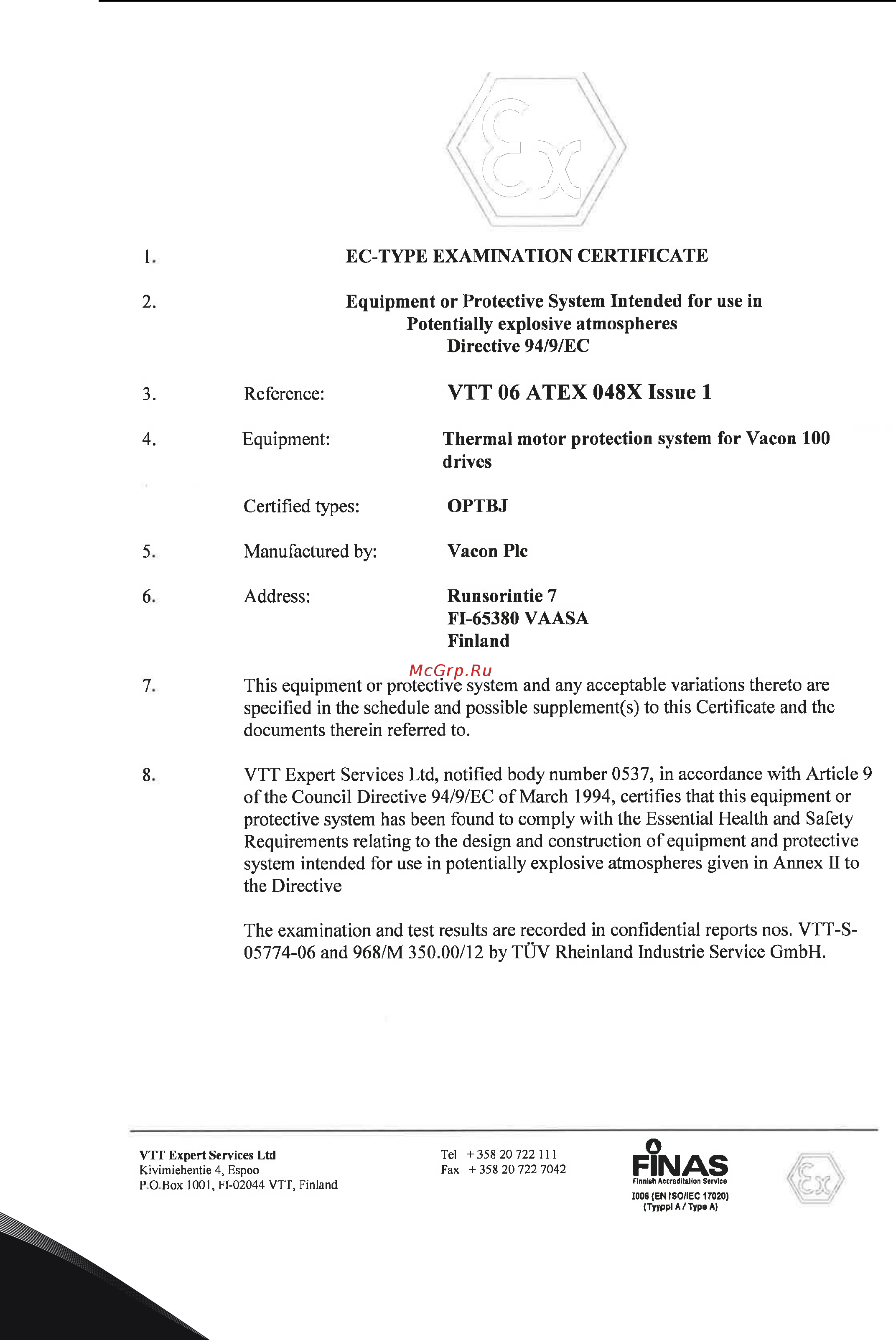 Vacon VACON0100-3L-0088-2 Руководство по технике безопасности онлайн [6/40] 457896