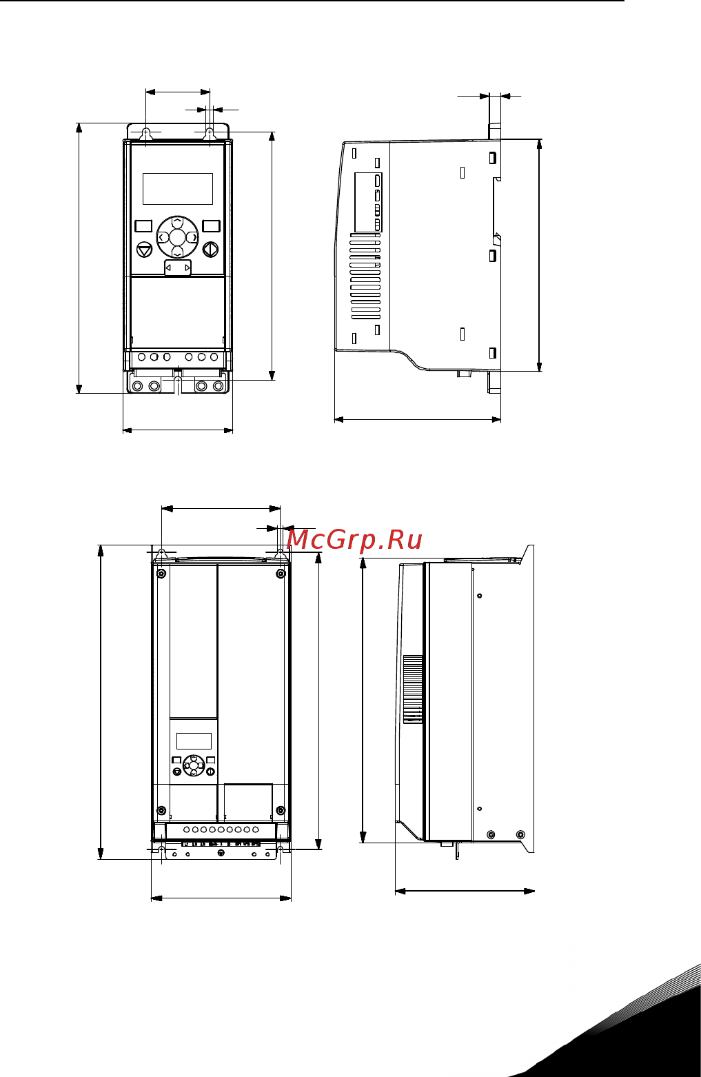 Vacon VACON0020-3L-0009-4 [17/165] Размеры для vacon 20
