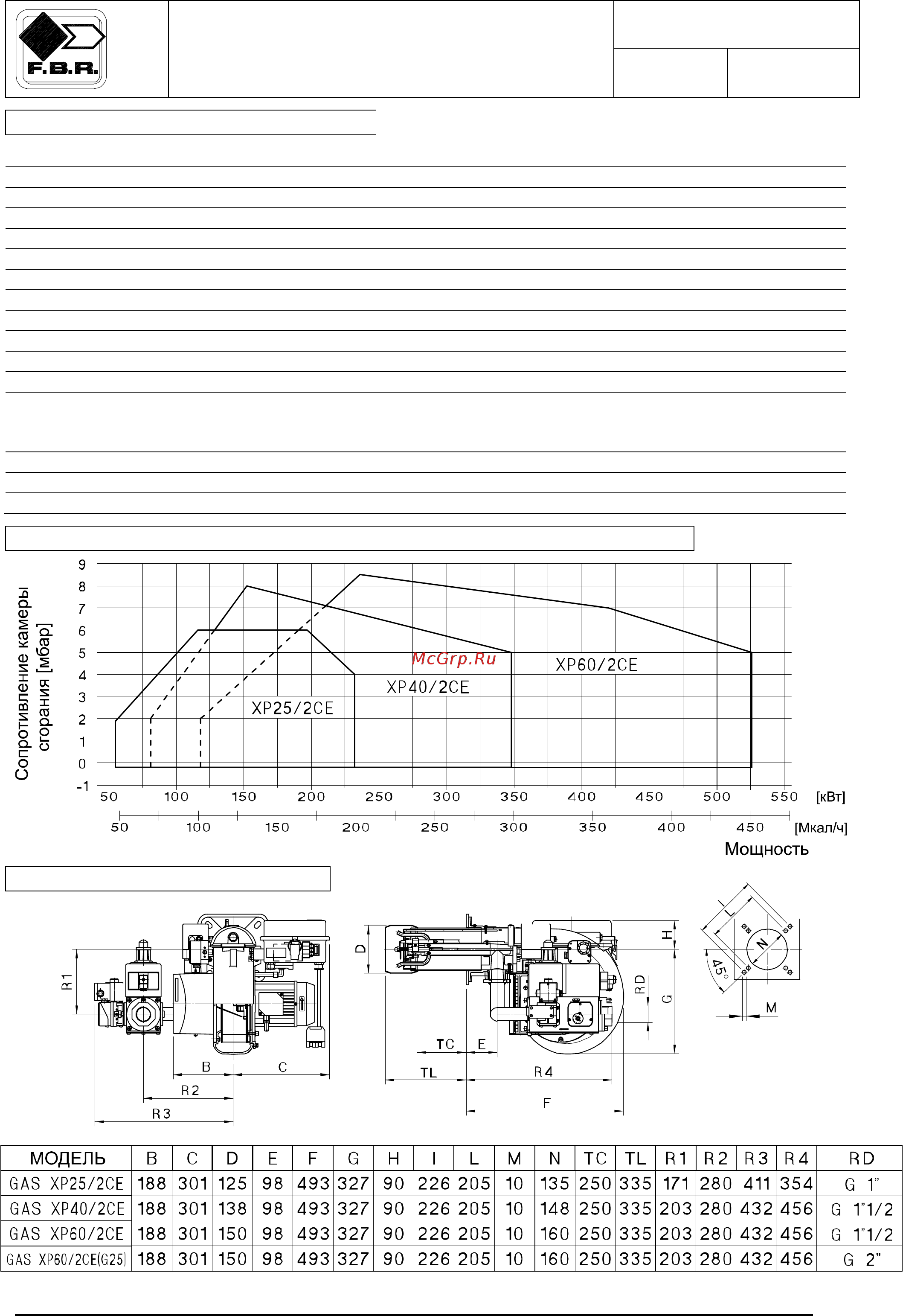 F.B.R. GAS XP 60 CE TL + R. CE-CT D1
