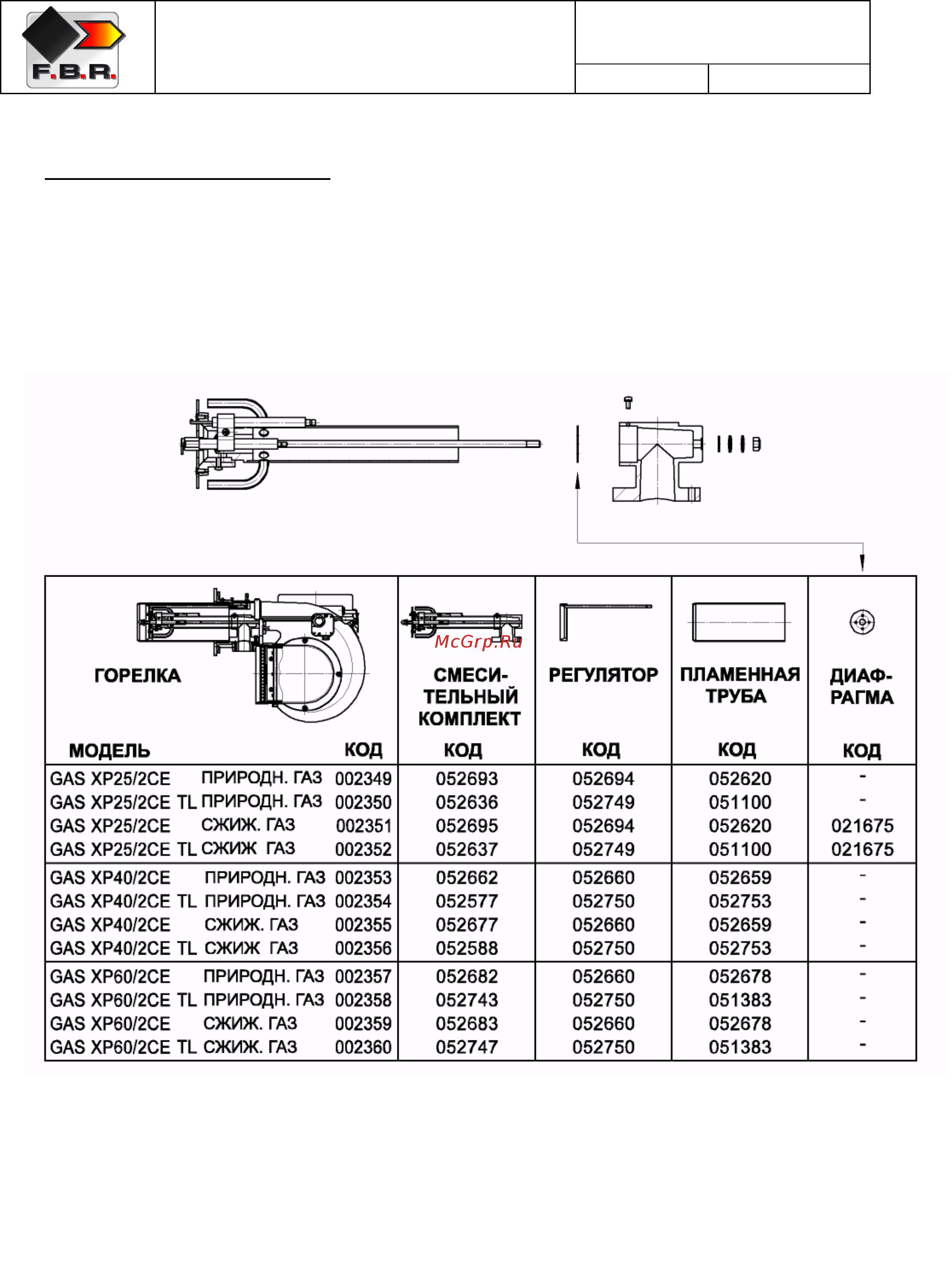 F.B.R. GAS XP 60/2 CE TC + R. CE-CT D1