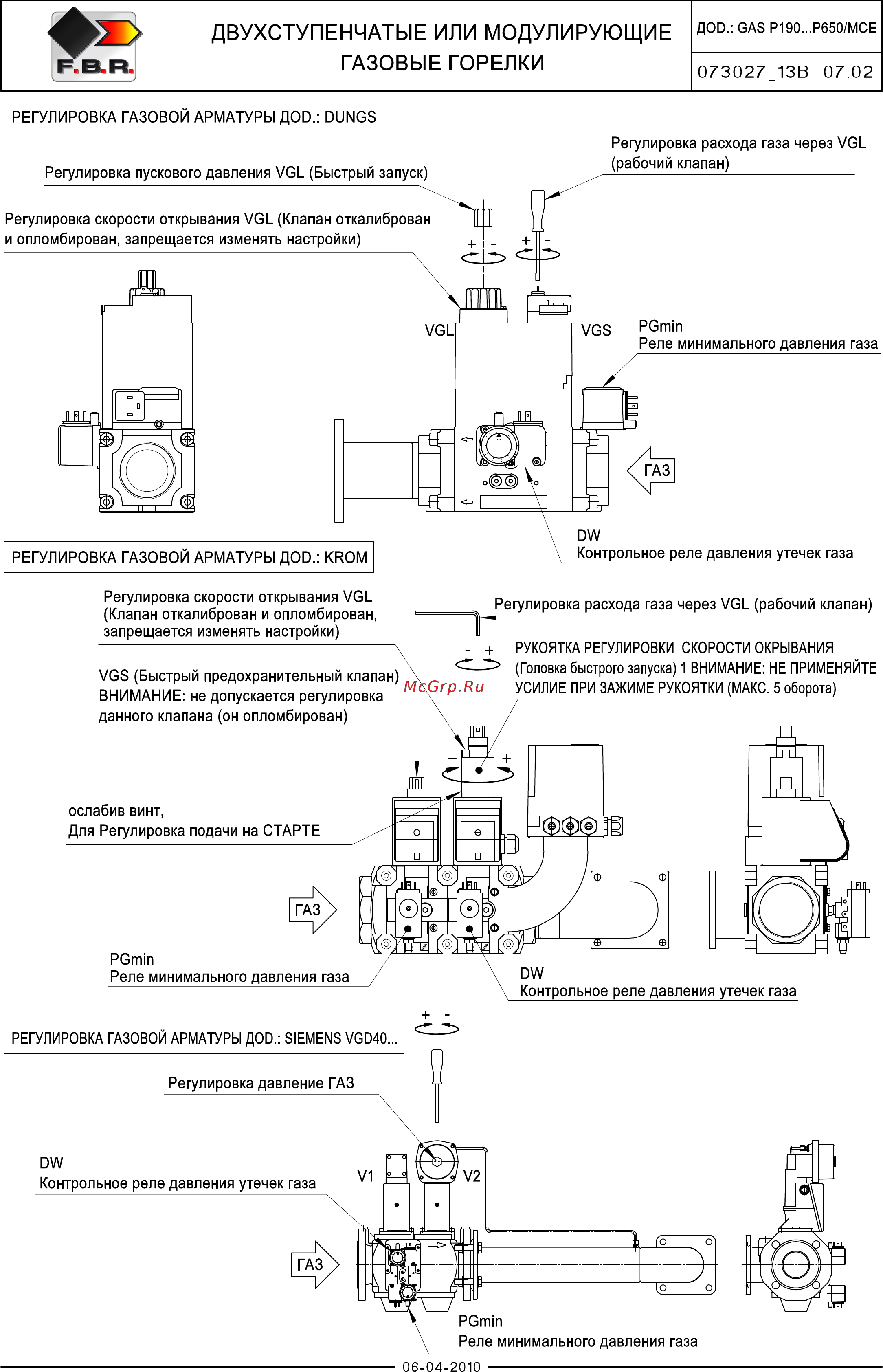 F.B.R. GAS P 550/M CE MEC + R. CE-CT D2