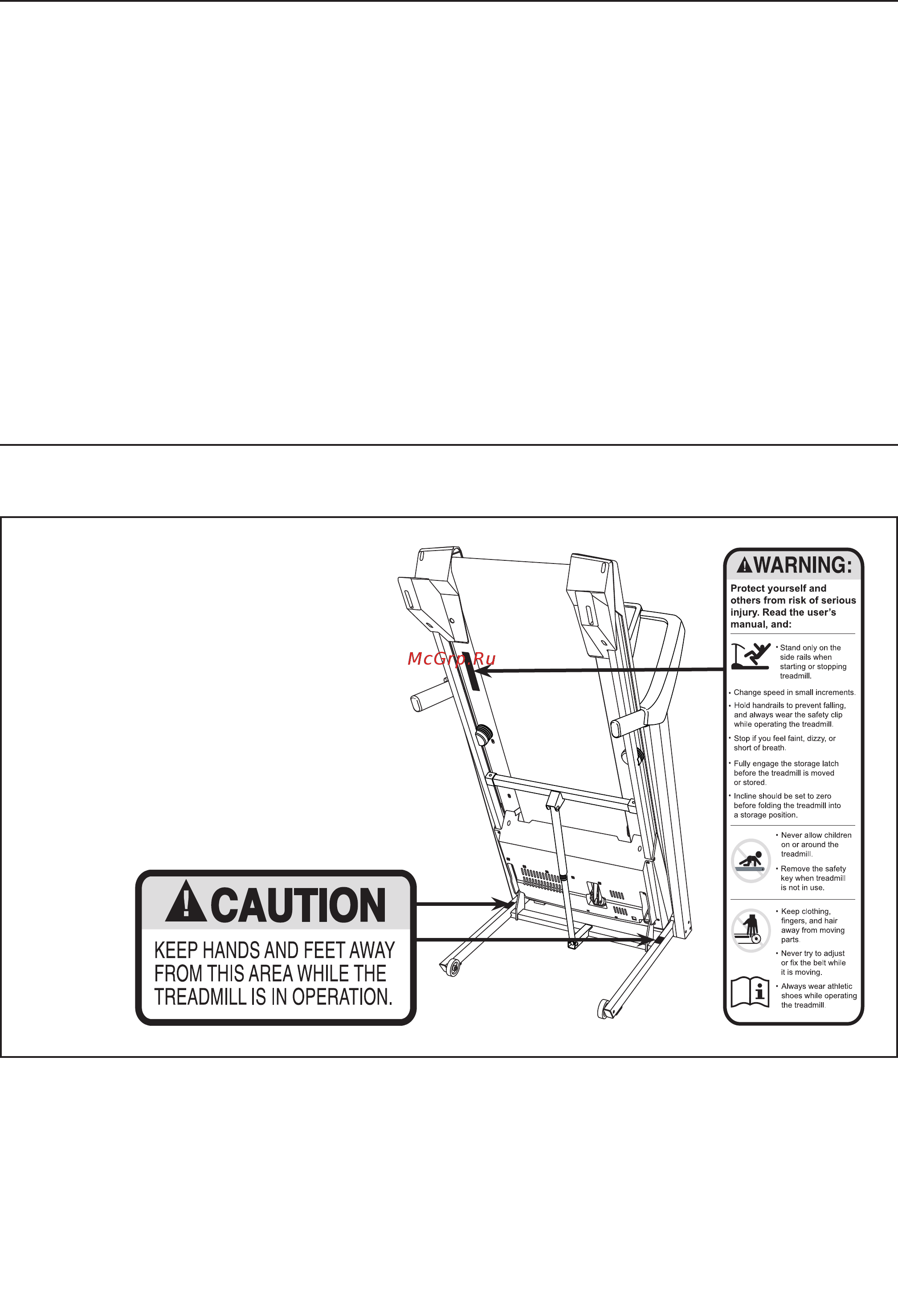 Pro-Form PERFOMANCE 350I [2/32] Warning decal placement