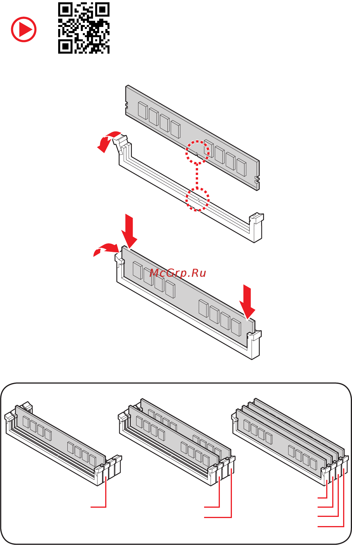 MSI MEG X570 GODLIKE [4/258] Installing ddr4 memory installation des ddr4 speichers installer une mémoire ddr4 установка памяти ddr4