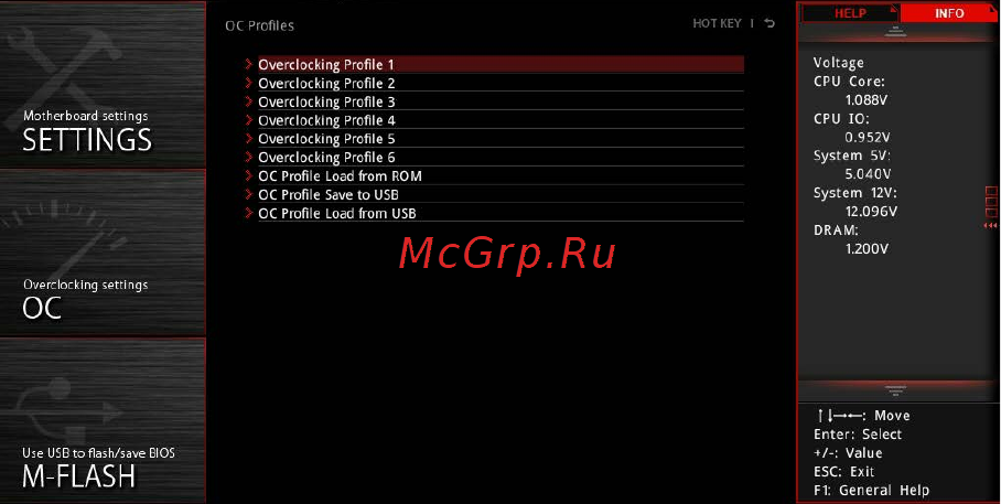 MSI MPG X299M GAMING EDGE AC [81/96] Oc profile
