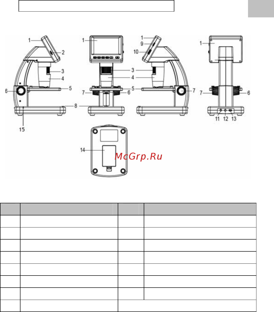 DigiMicro LCD [8/58] Части микроскопа и их функции