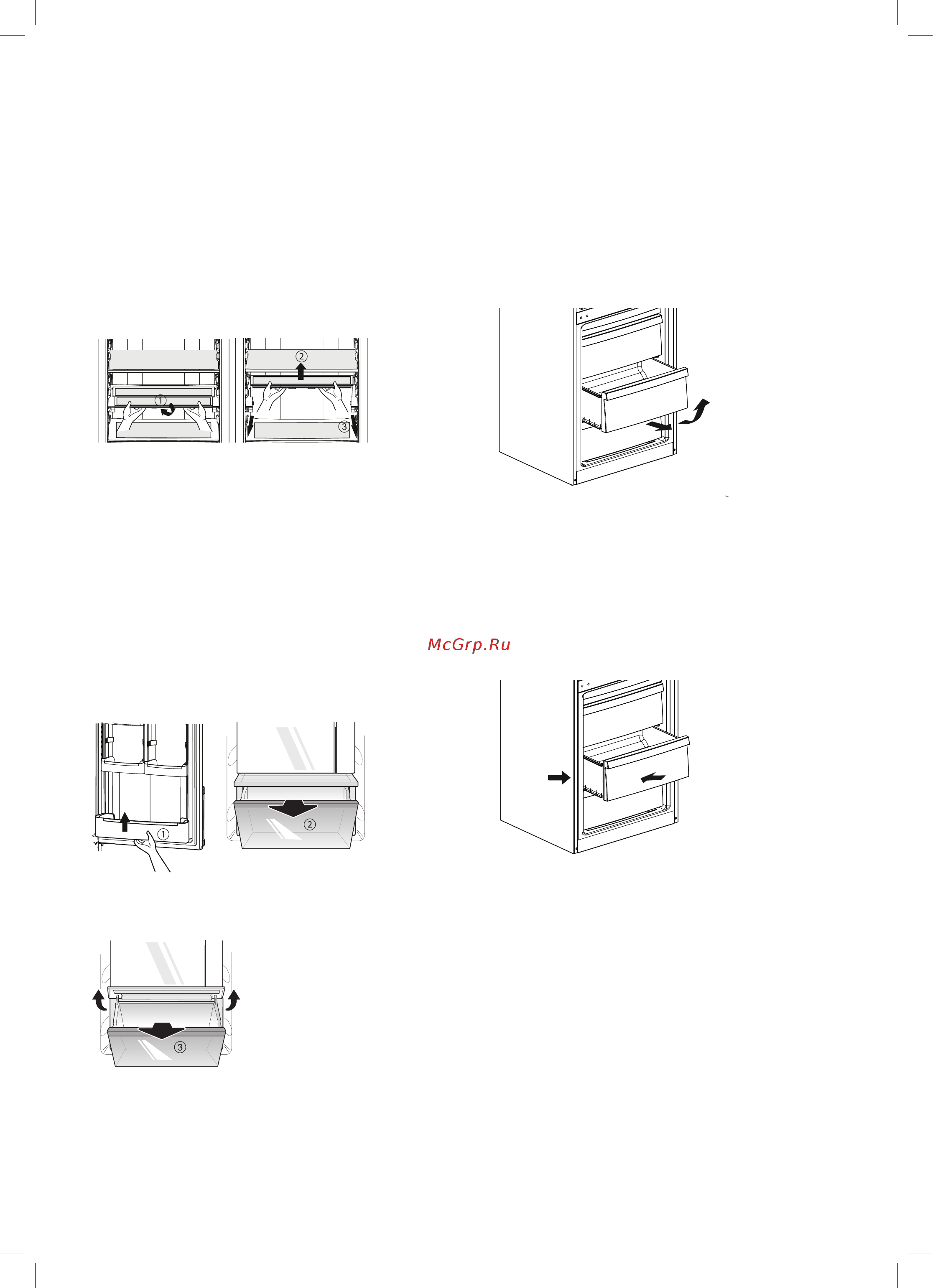 LG GA-B379SLUL [21/56] Витягнення та встановлення складної скляної полицi