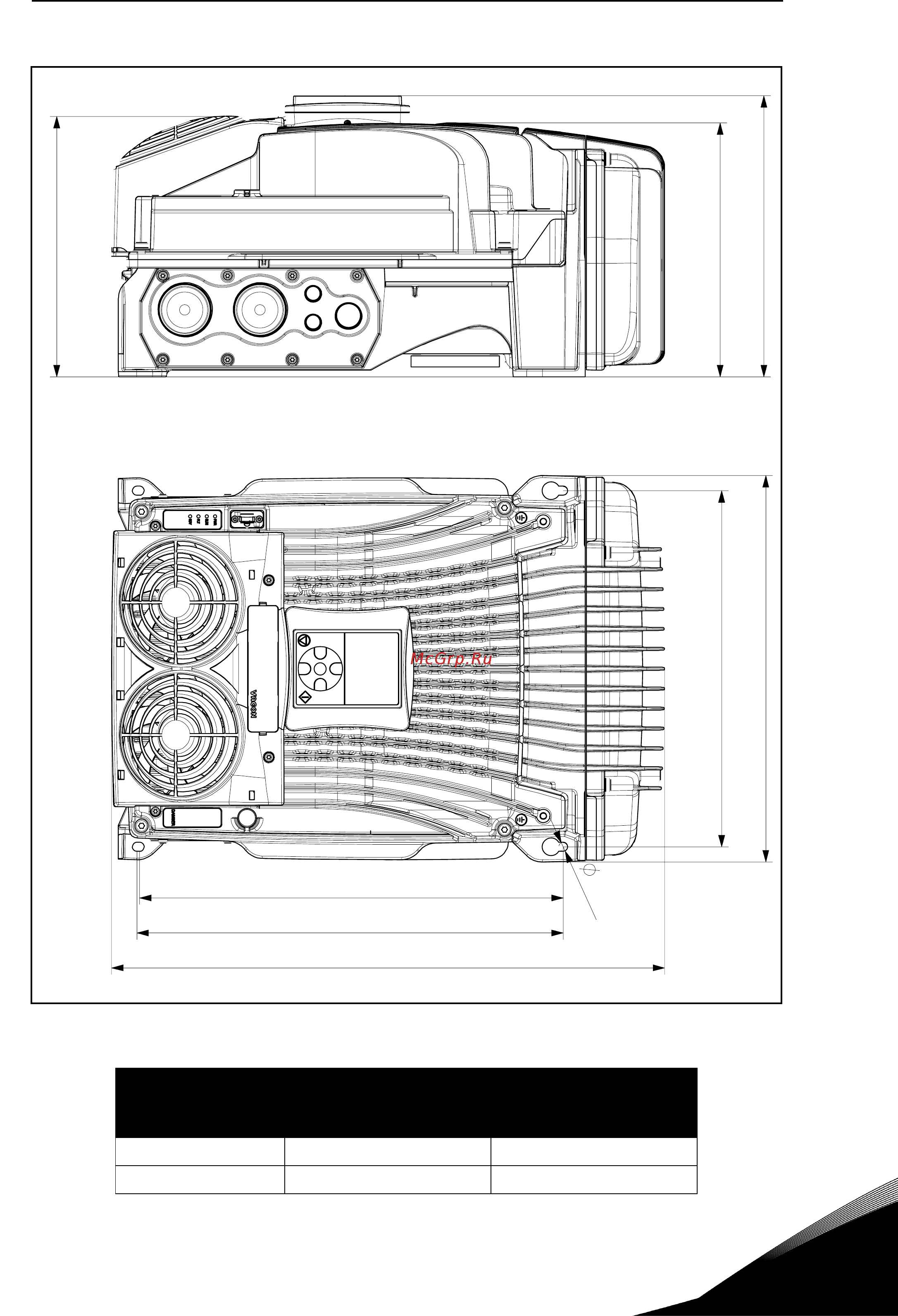 Vacon VACON0100-3L-0072-4-X [25/120] Рисунок 13 габаритные размеры преобразователя vacon 100 x mm6