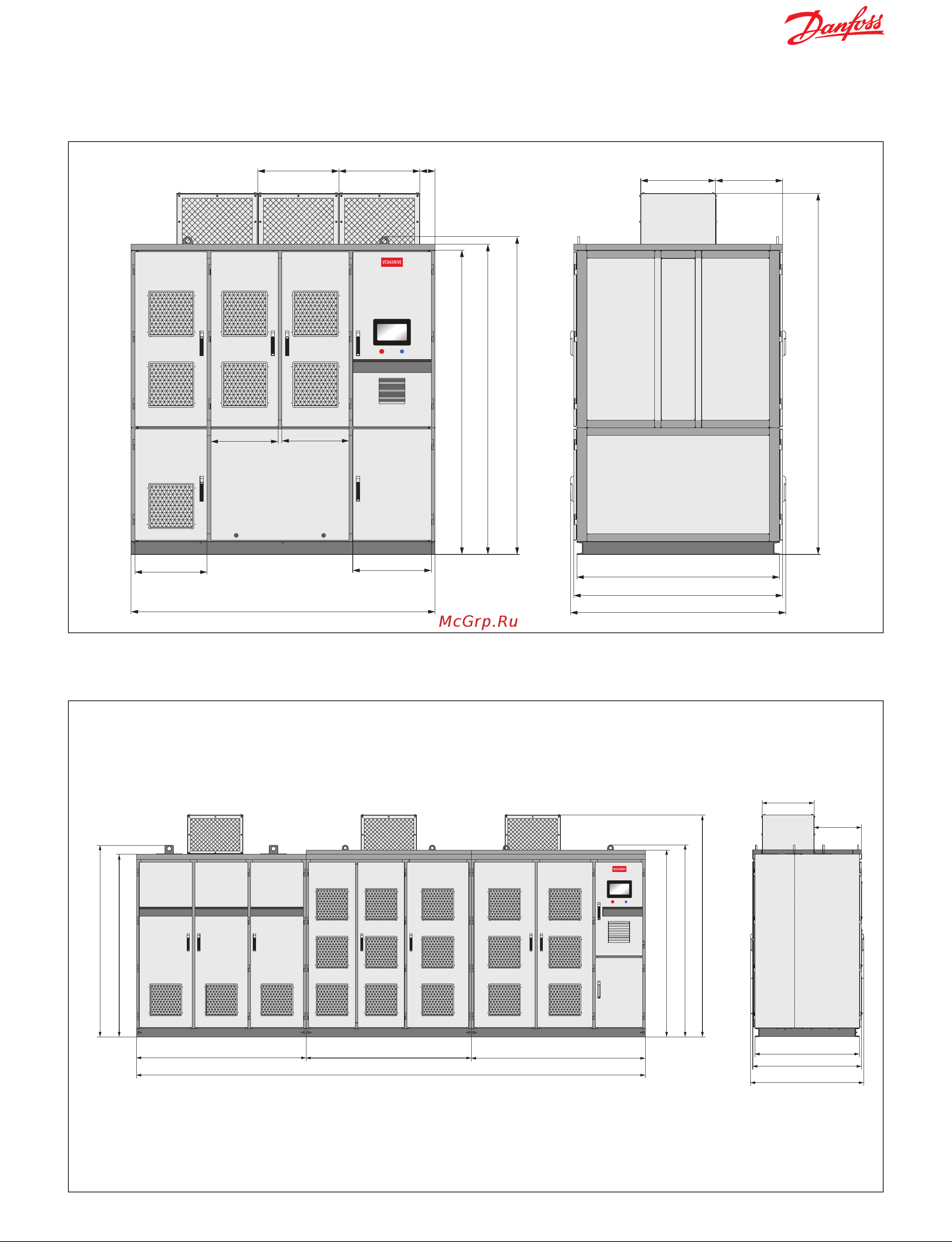 Danfoss VD-P500KU4F5 [27/44] Корпуса горизонтальной компоновки со встроенным рекуператором энергии для асинхронных электродвигателей