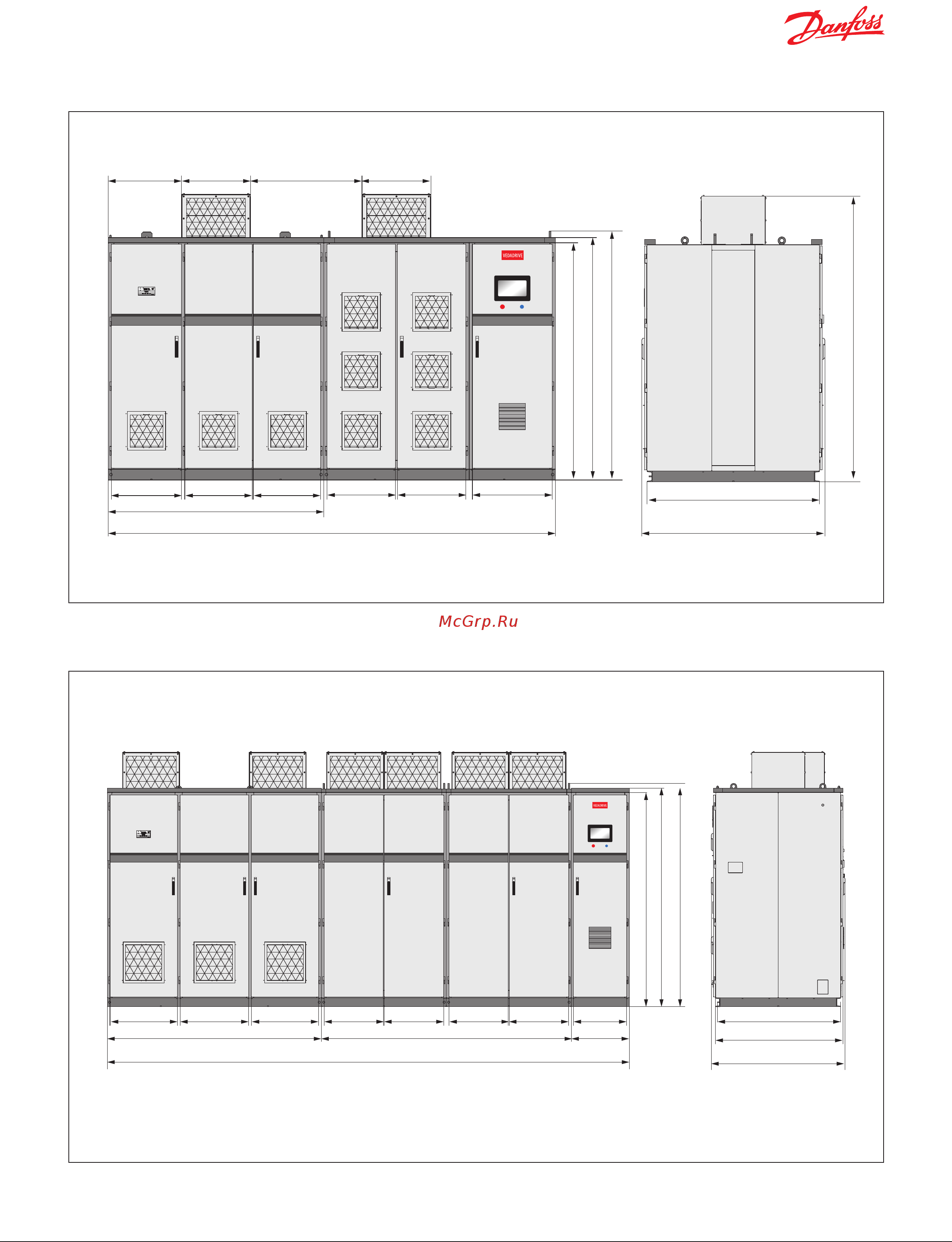 Danfoss VD-P1800U3F5 [7/44] Корпуса горизонтальной компоновки двухстороннего обслуживания на напряжение 6 кв