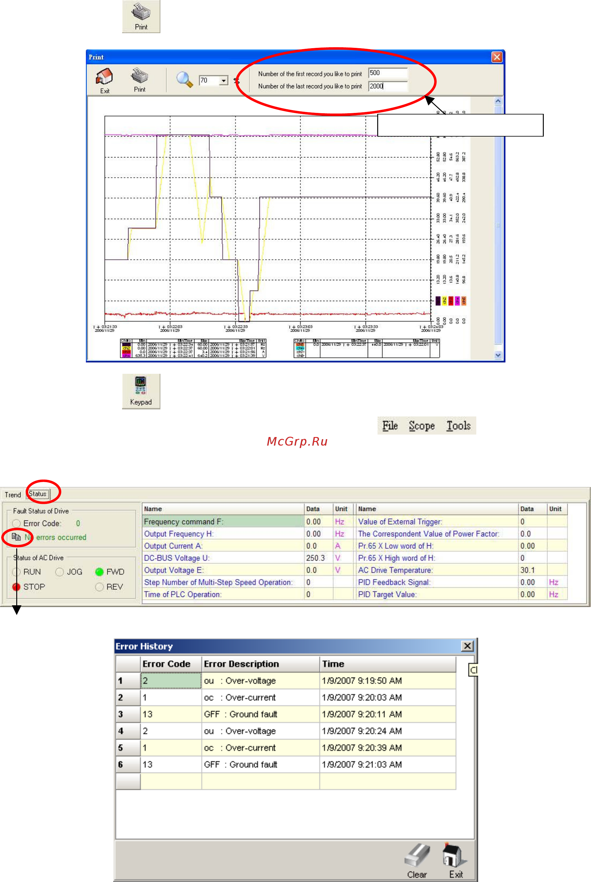 Delta Electronics VFD022ED21S [30/35] Page of data status