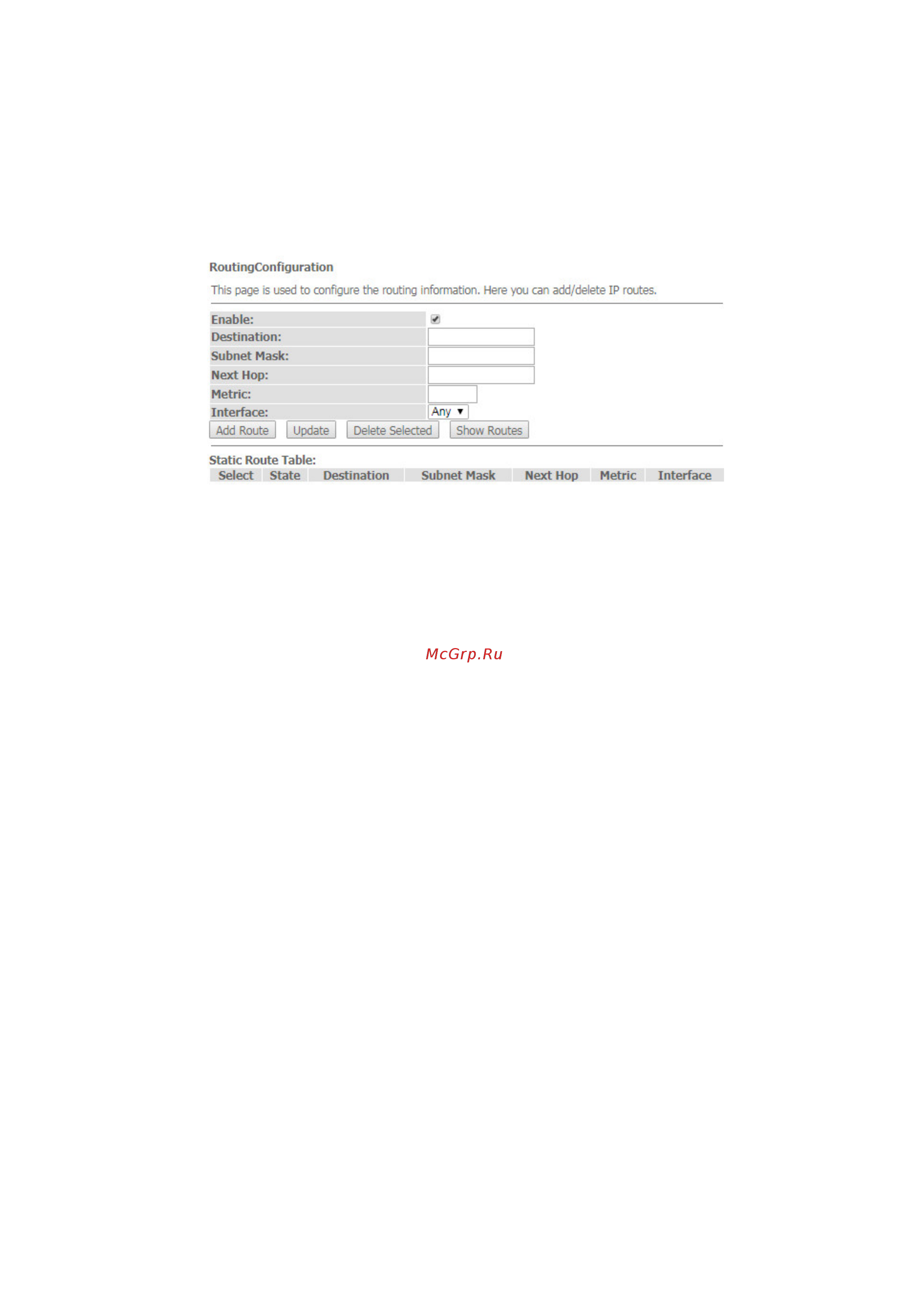 Eltex ONT NTU-RG-5421G-WAC [35/45] Подменю routing настройка маршрутизации