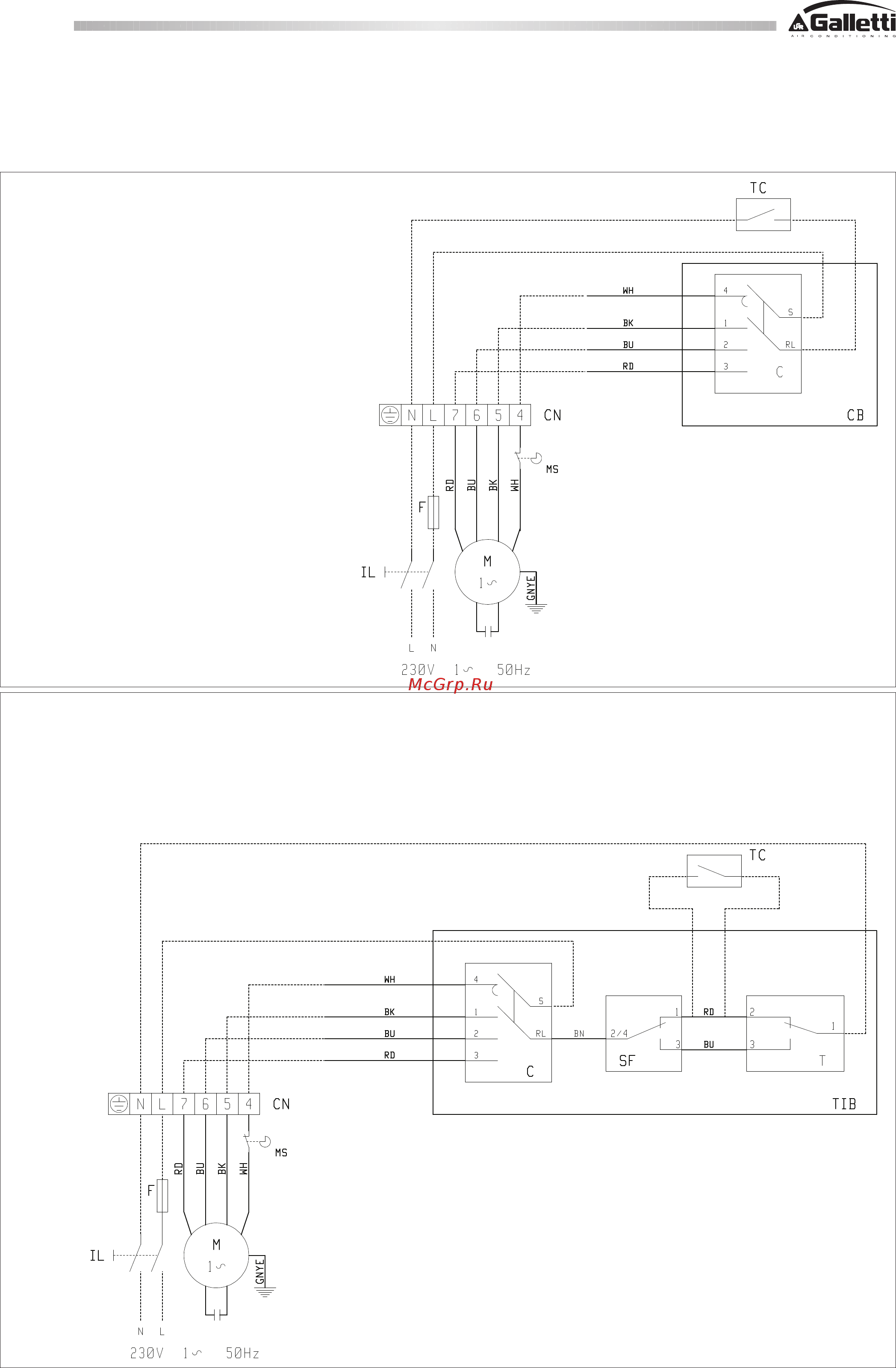 Galletti FLAT 10 [12/20] Соединительные электросхемы