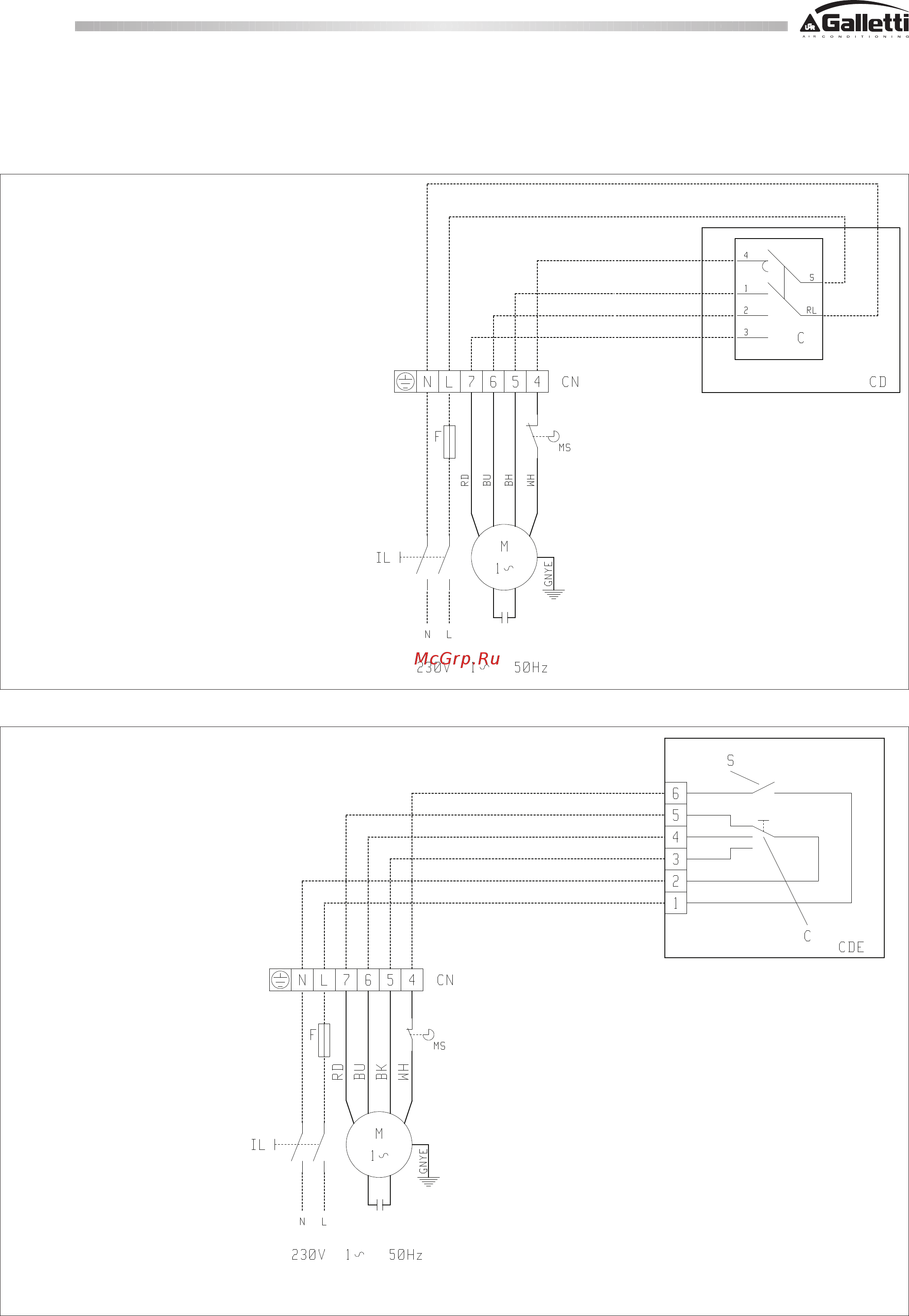 Galletti FLAT 10 [13/20] Соединительные электросхемы