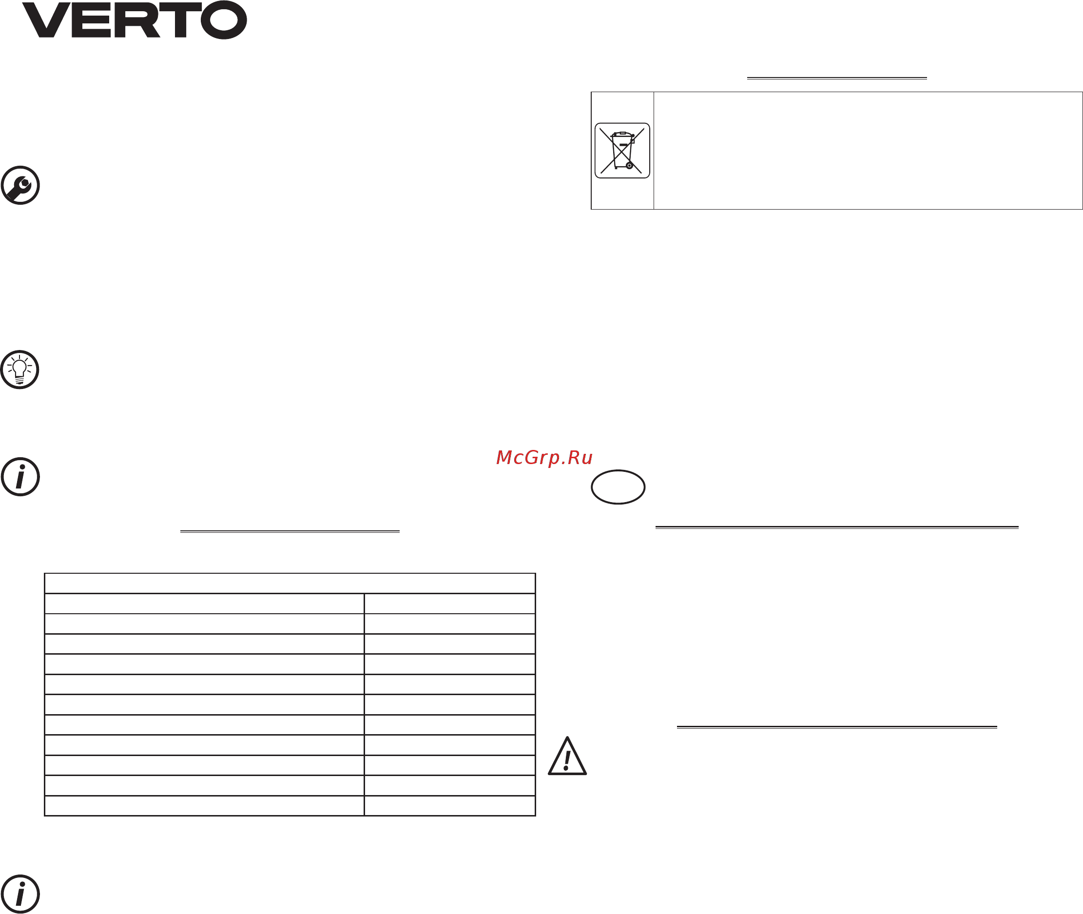 Verto 51G203 [18/88] Technische parameter