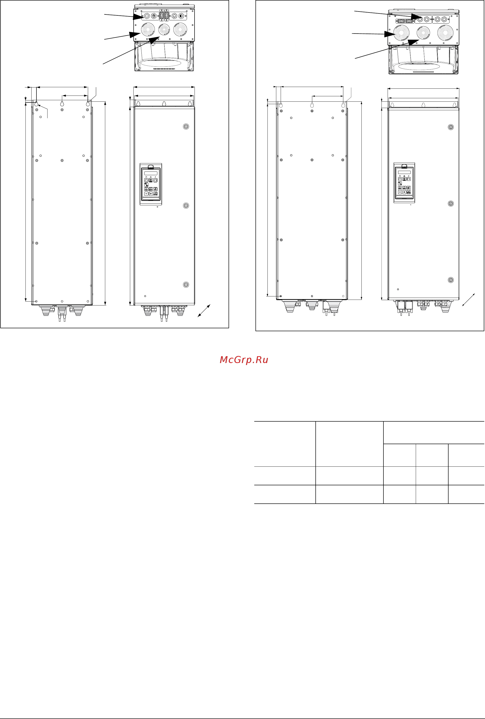 Emotron FDU48-860-20 [24/260] Рис 16 устройство emotron fdu моделей 48 090 175 типоразмер корпуса e с кабельным интерфейсом для подключения электриче ской сети электродвигателя опции dc dc тормозного резистора и связи