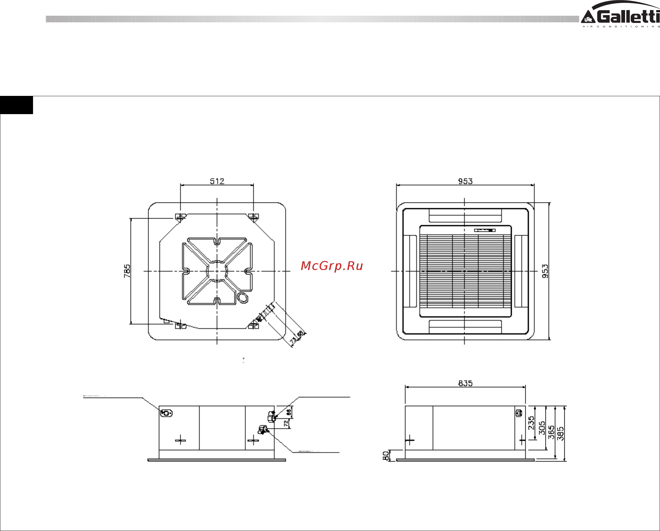 Galletti CSW T 489 [6/16] Dati dimensionali 4 dimensions