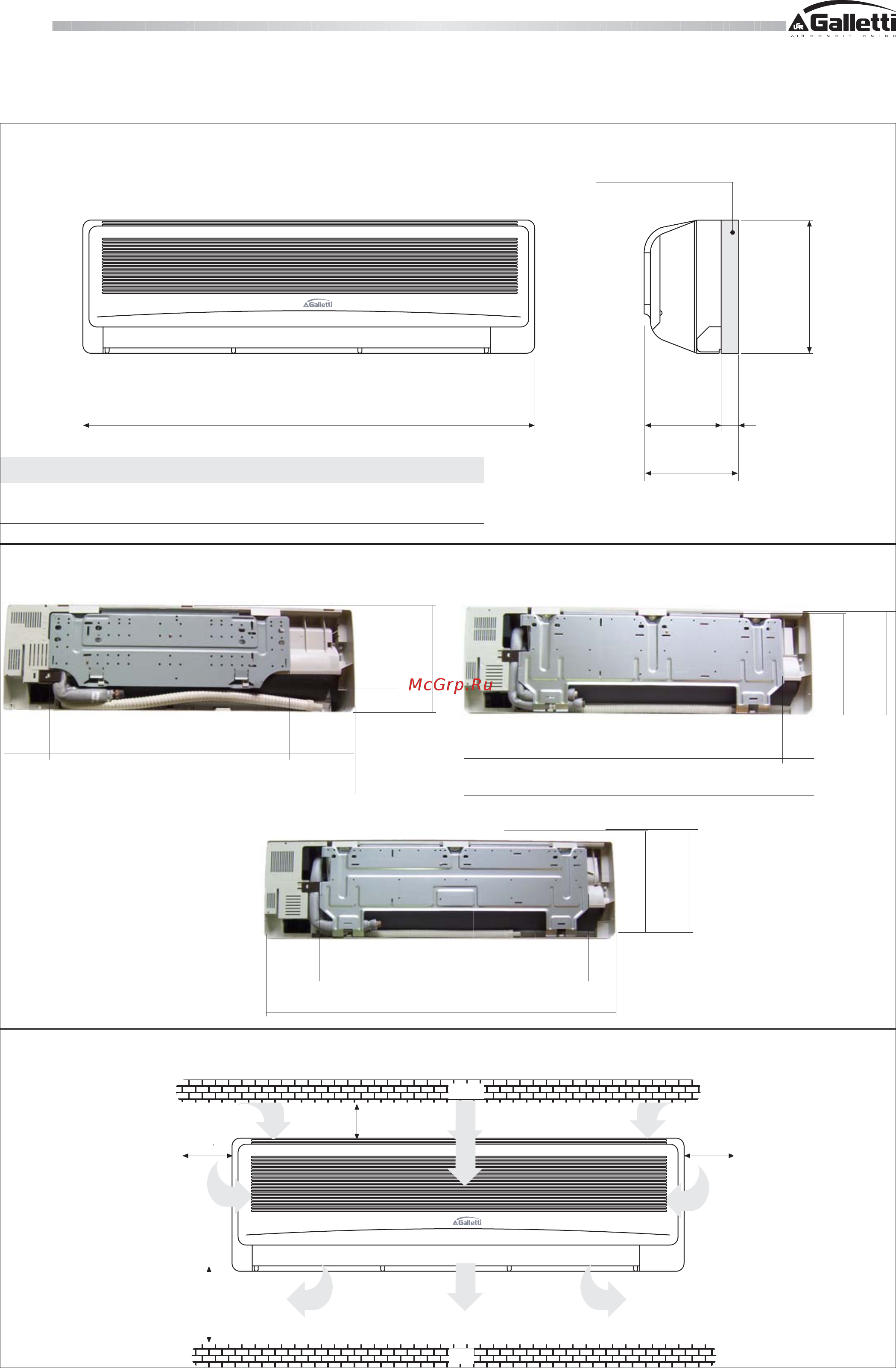 Galletti WH10 [6/8] Overall dimensions