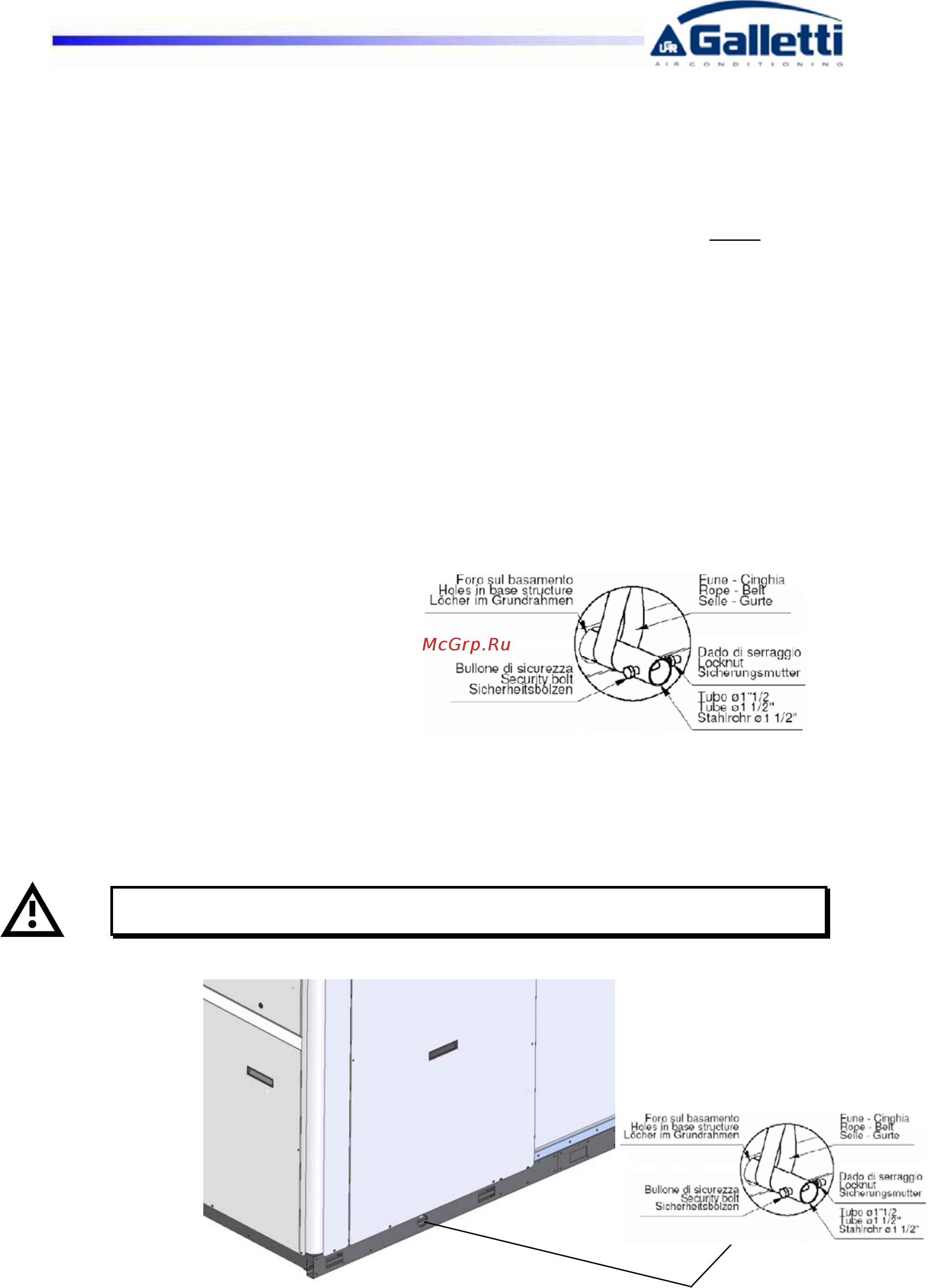 Galletti LCE 052 HS [10/64] Inspection conveyance siting