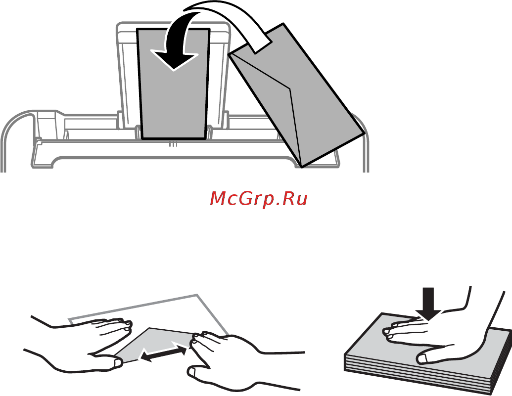 Epson L3160 [51/173] Загрузка конвертов и меры предосторожности