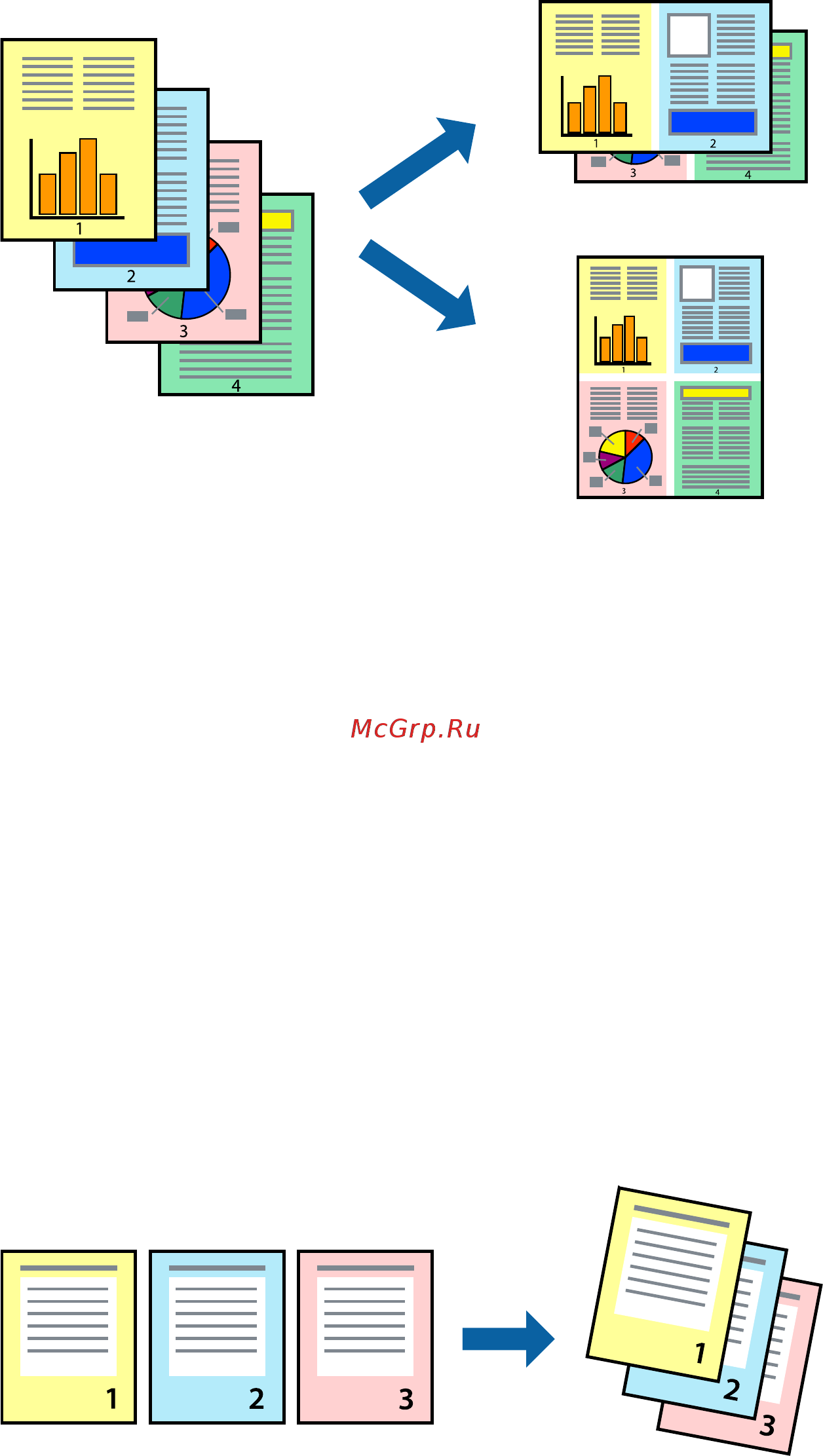 Epson L4167 [77/181] Печать нескольких страниц на одном листе