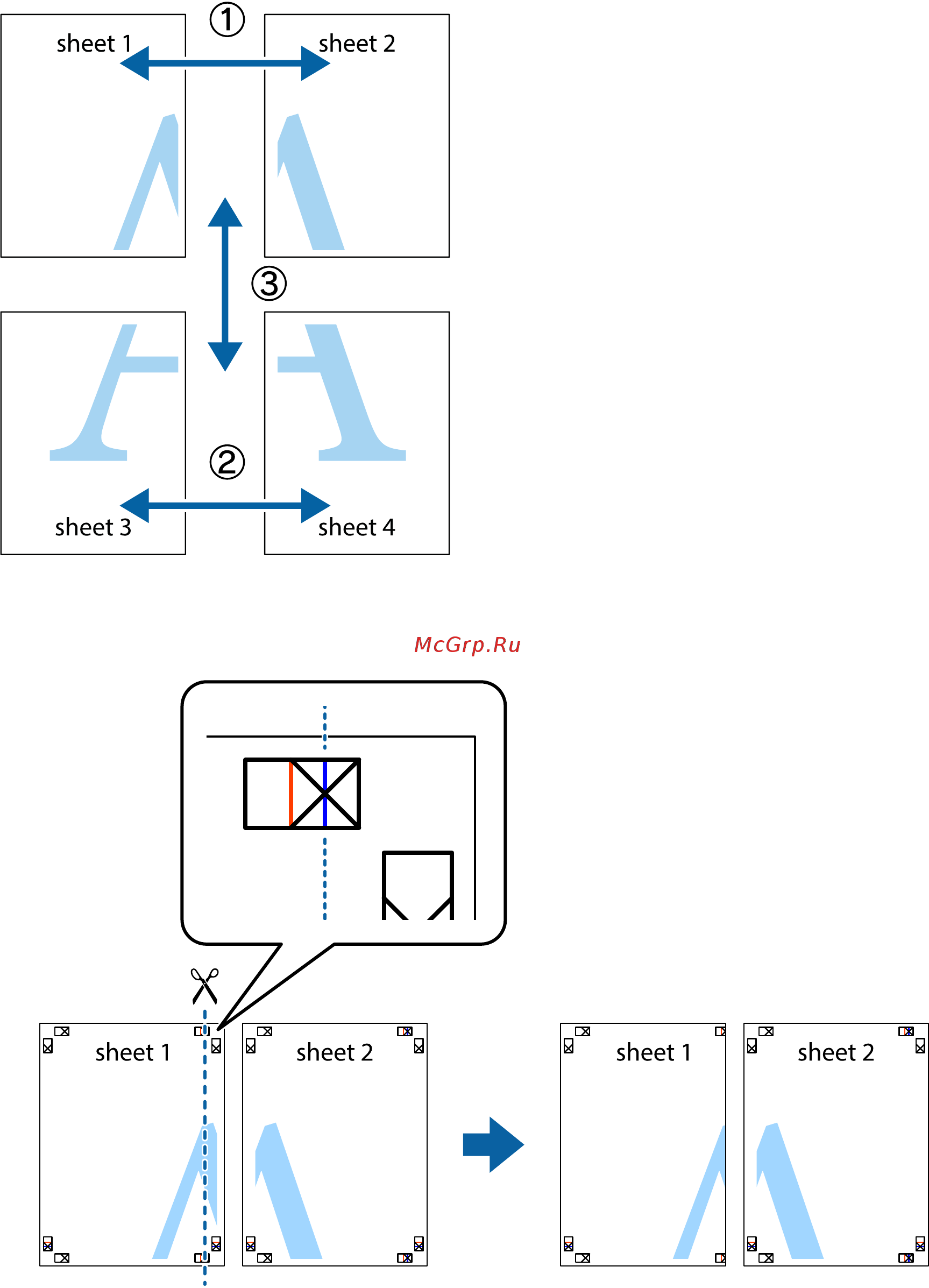 Epson L3101 [32/122] Создание плакатов при помощи метки перекрытия и выравнивания