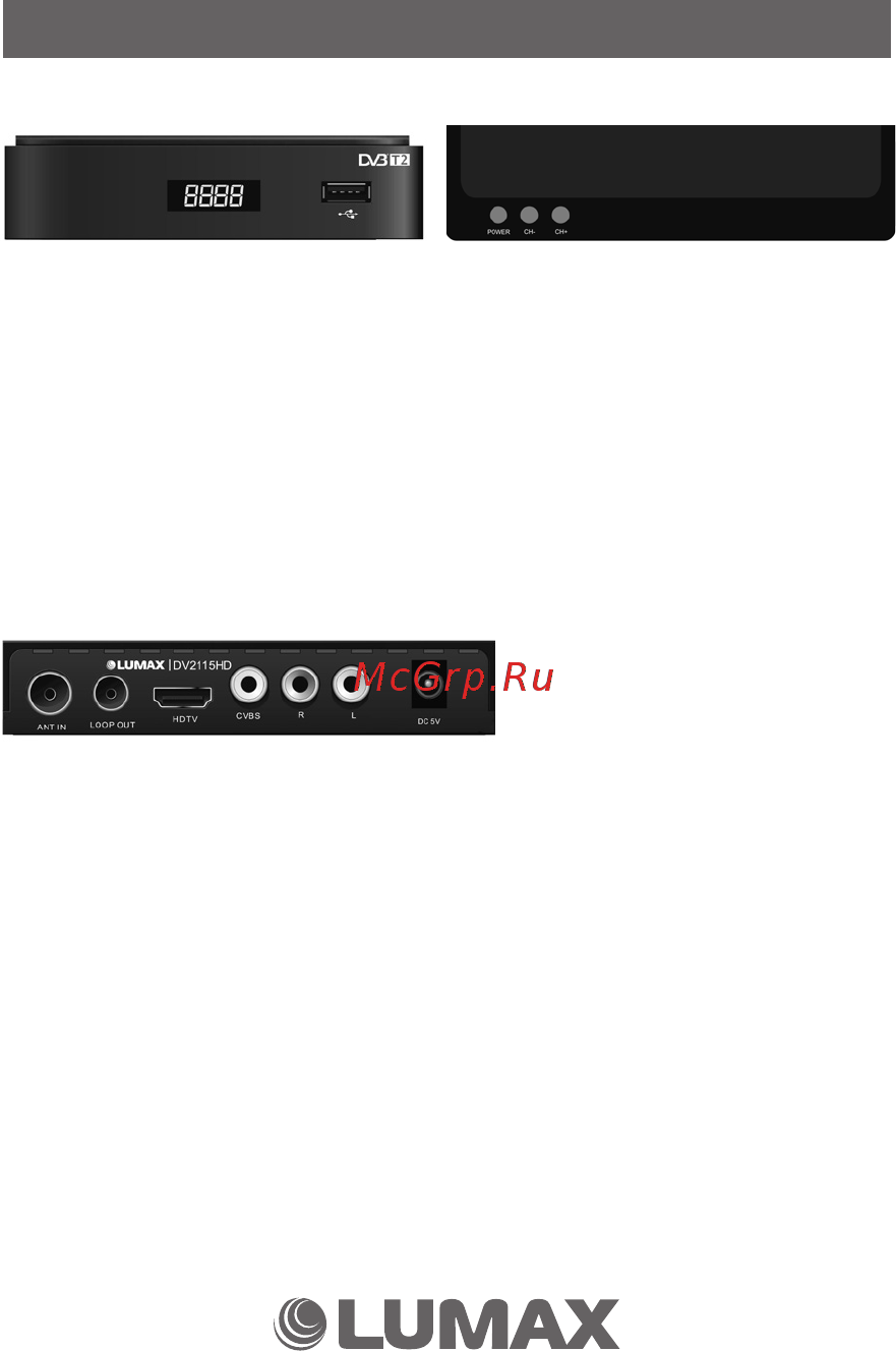 Lumax DV2115HD [7/40] Передняя и задняя панели