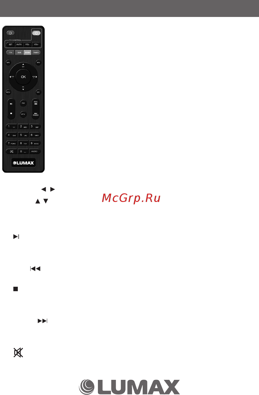 Lumax DV4205HD [8/40] Пульт дистанционного управления
